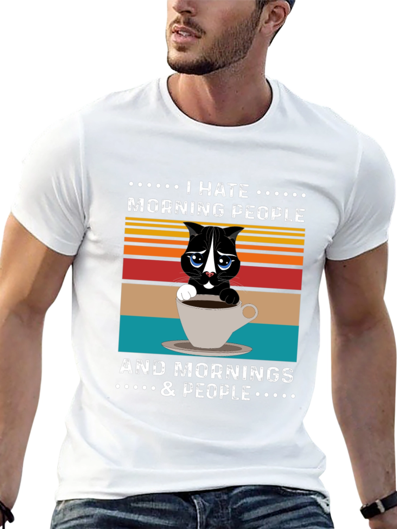 I Hate Morning People Cat T-Shirt