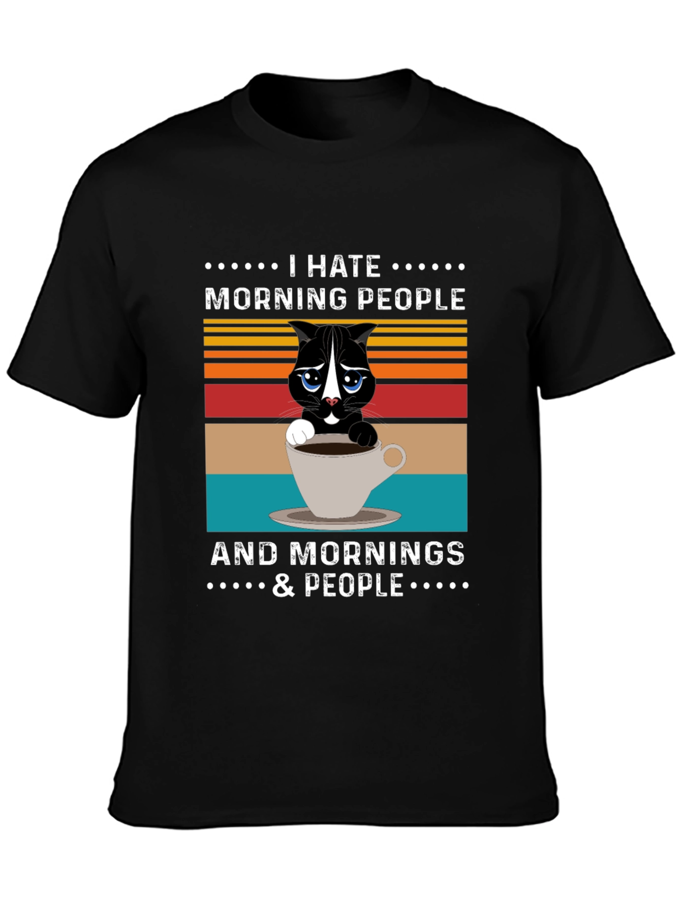 I Hate Morning People Cat T-Shirt