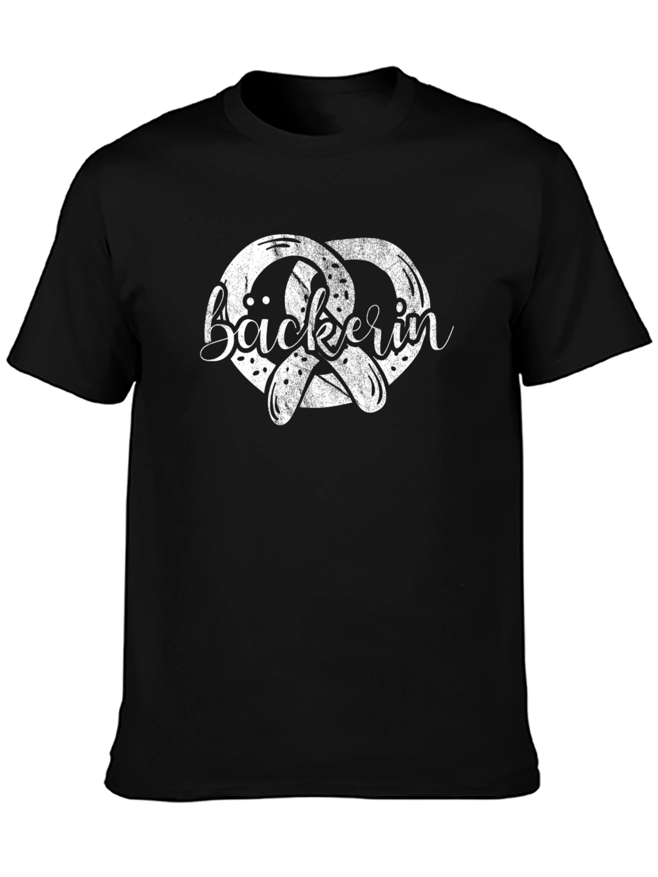 Bäckerin Pretzel Black T-Shirt - Baker Woman Tee