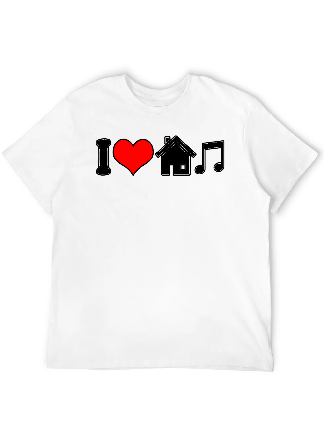 I Love House Music Black Graphic Tee