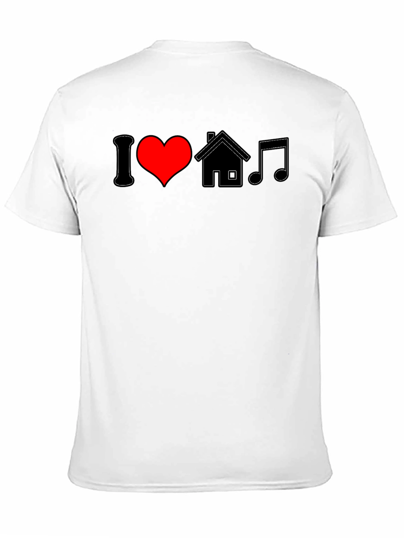 I Love House Music Black Graphic Tee