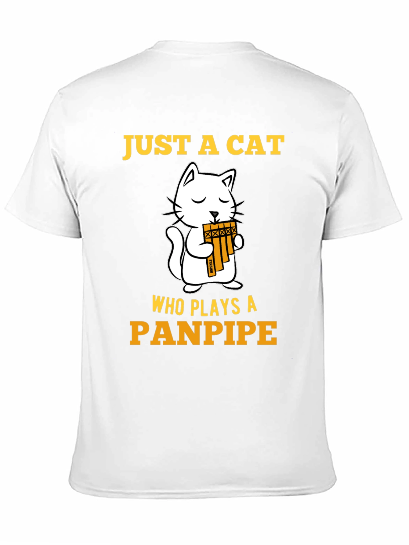 Cat Panpipe T-Shirt - Musical Animal Tee