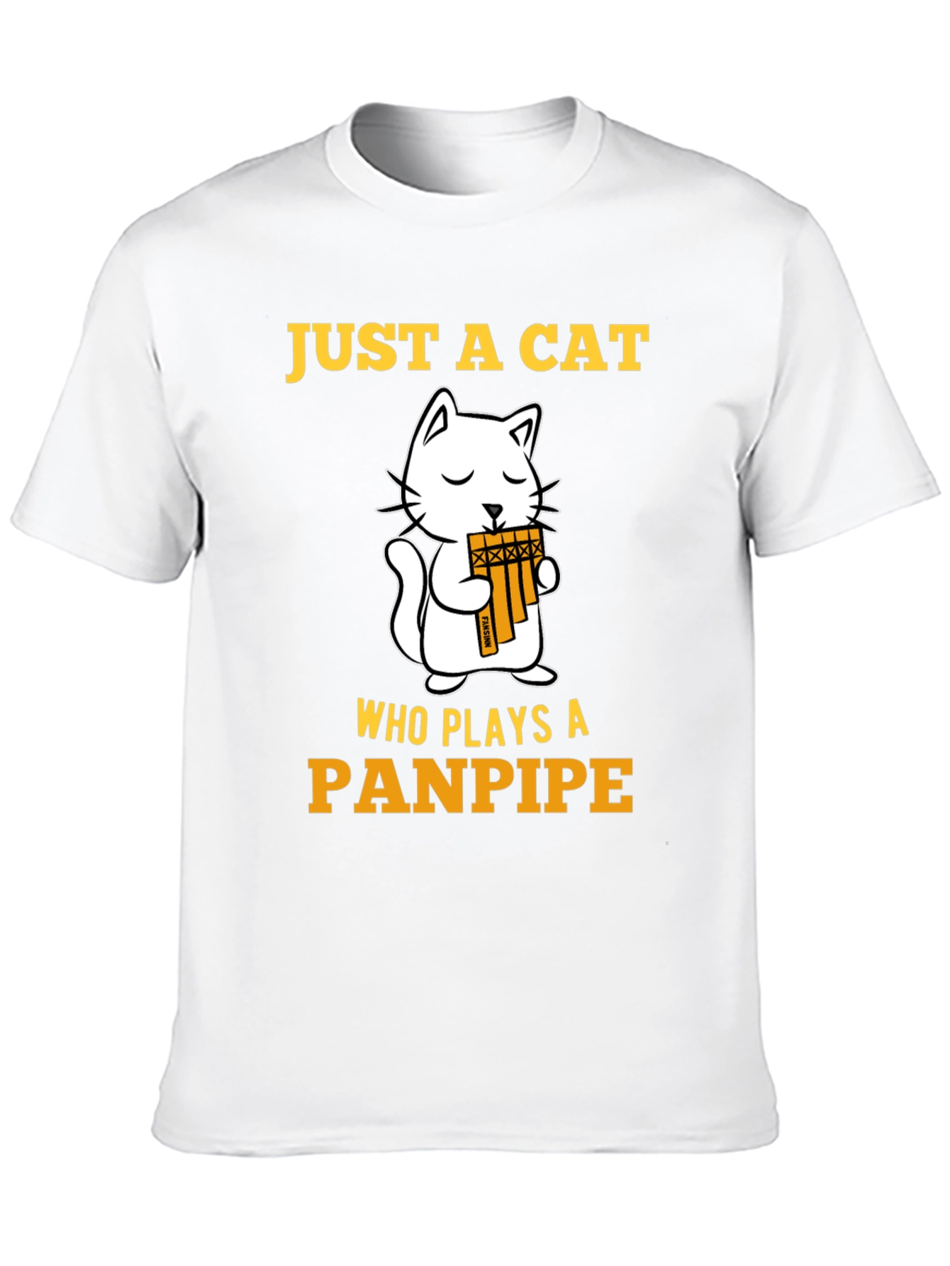 Cat Panpipe T-Shirt - Musical Animal Tee