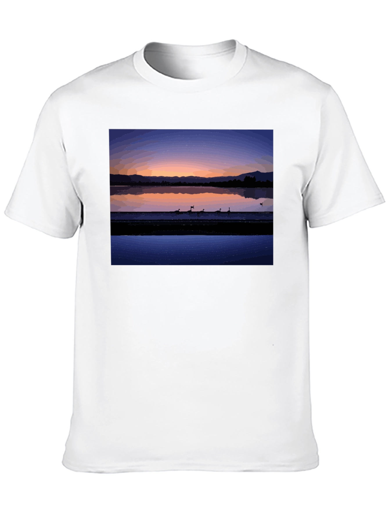 Sunset Lake Graphic Tee - Stylish Black T-Shirt