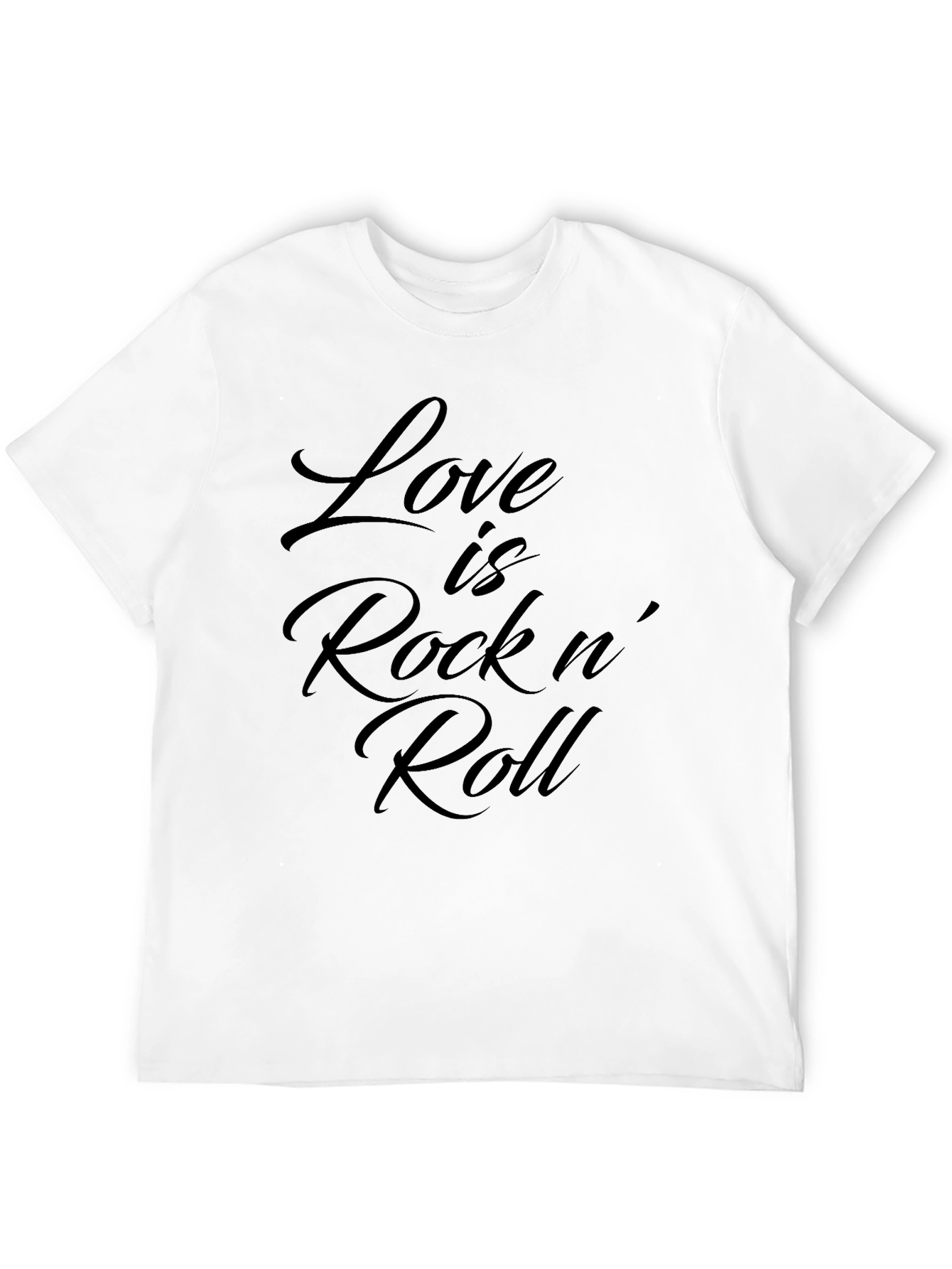 Love Is Rock n Roll Black Graphic Tee Shirt