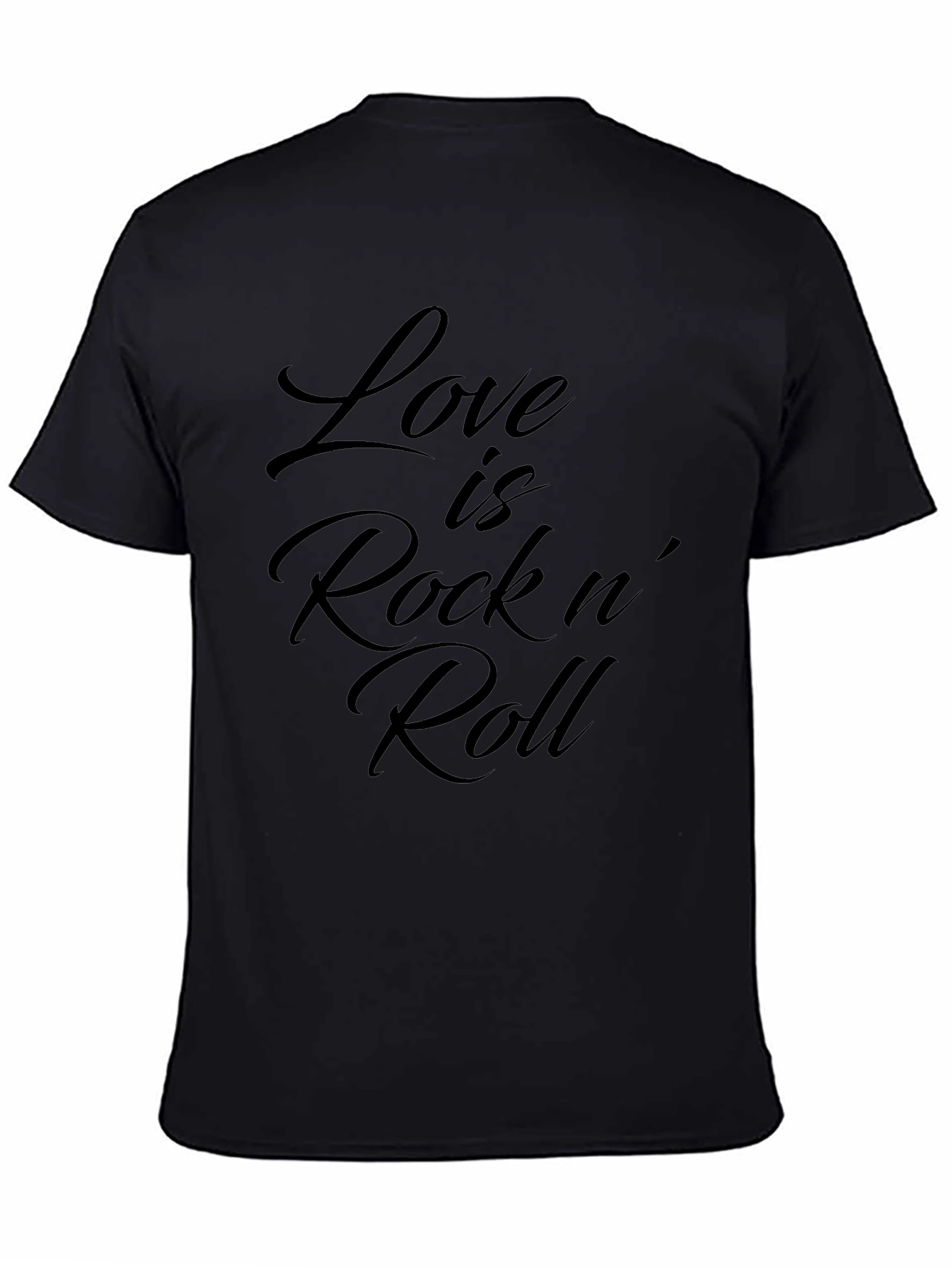 Love Is Rock n Roll Black Graphic Tee Shirt