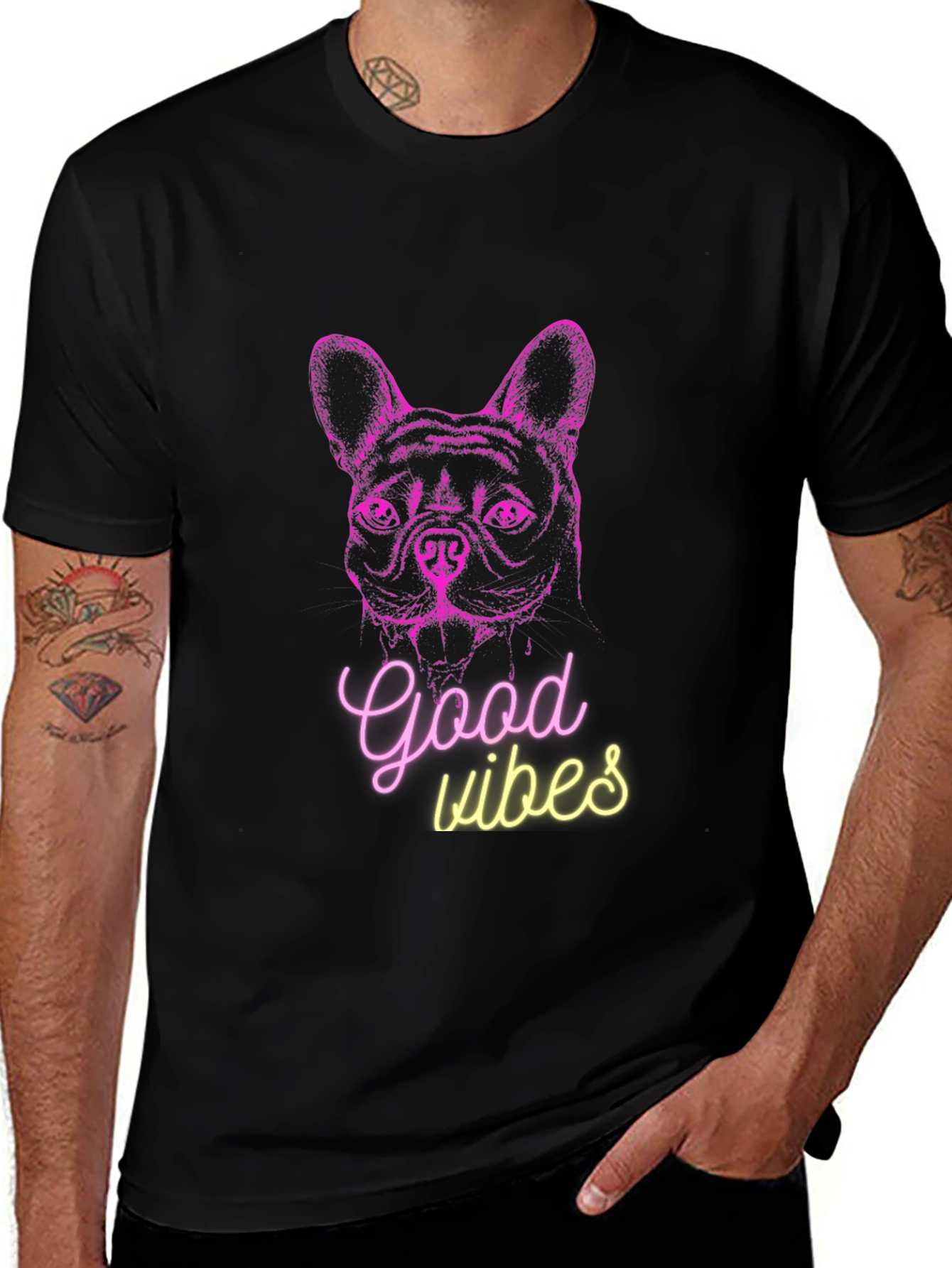 Good Vibes Dog Graphic T-Shirt