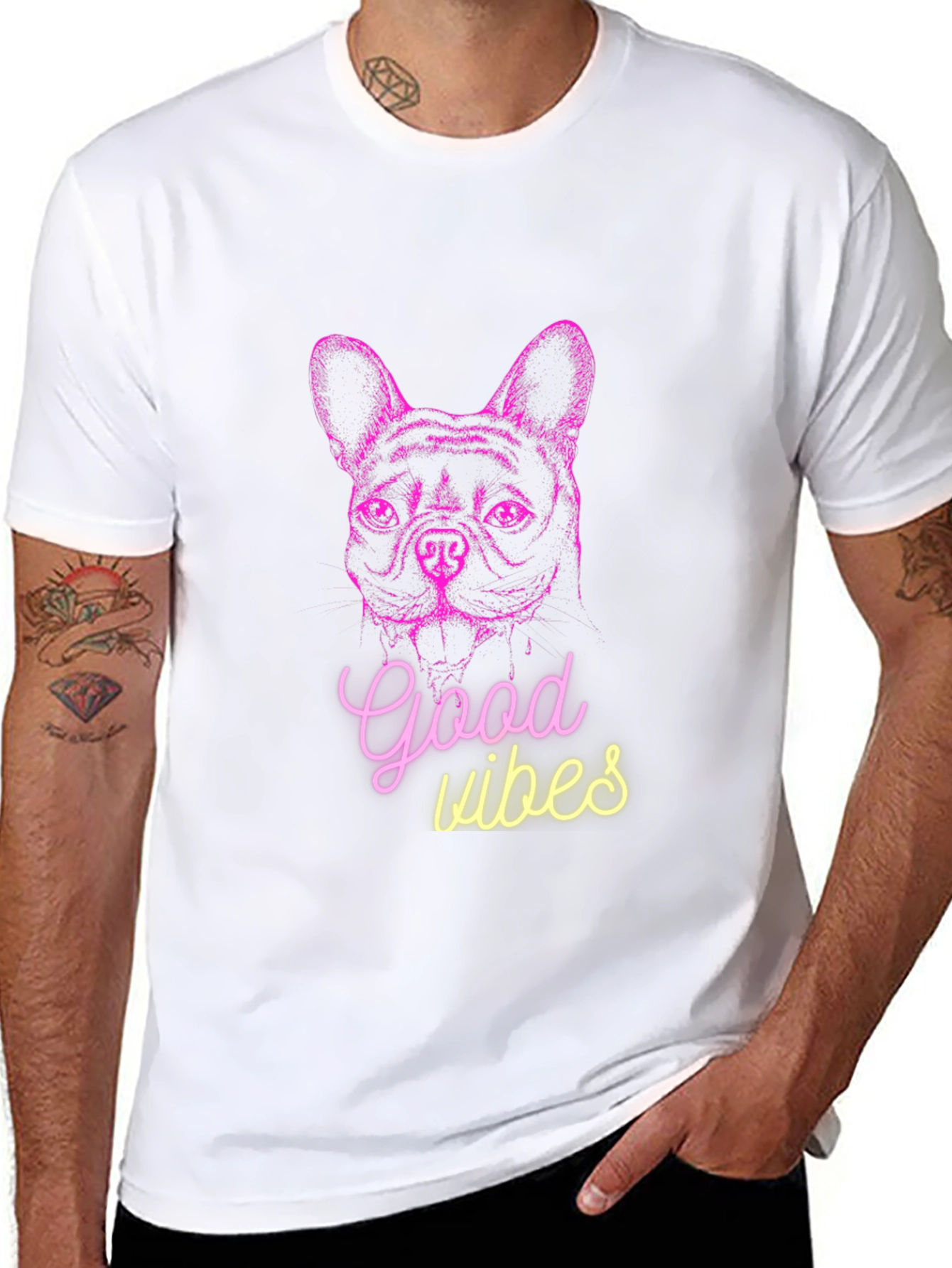 Good Vibes Dog Graphic T-Shirt
