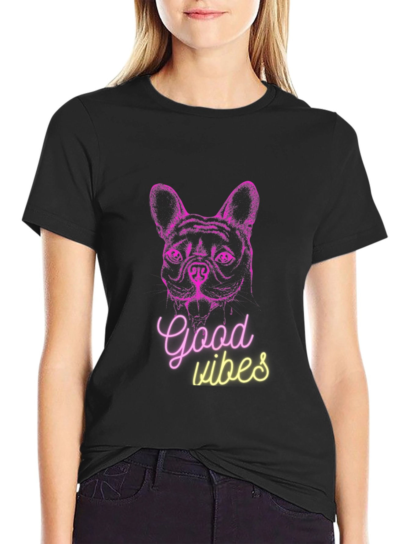 Good Vibes Dog Graphic T-Shirt