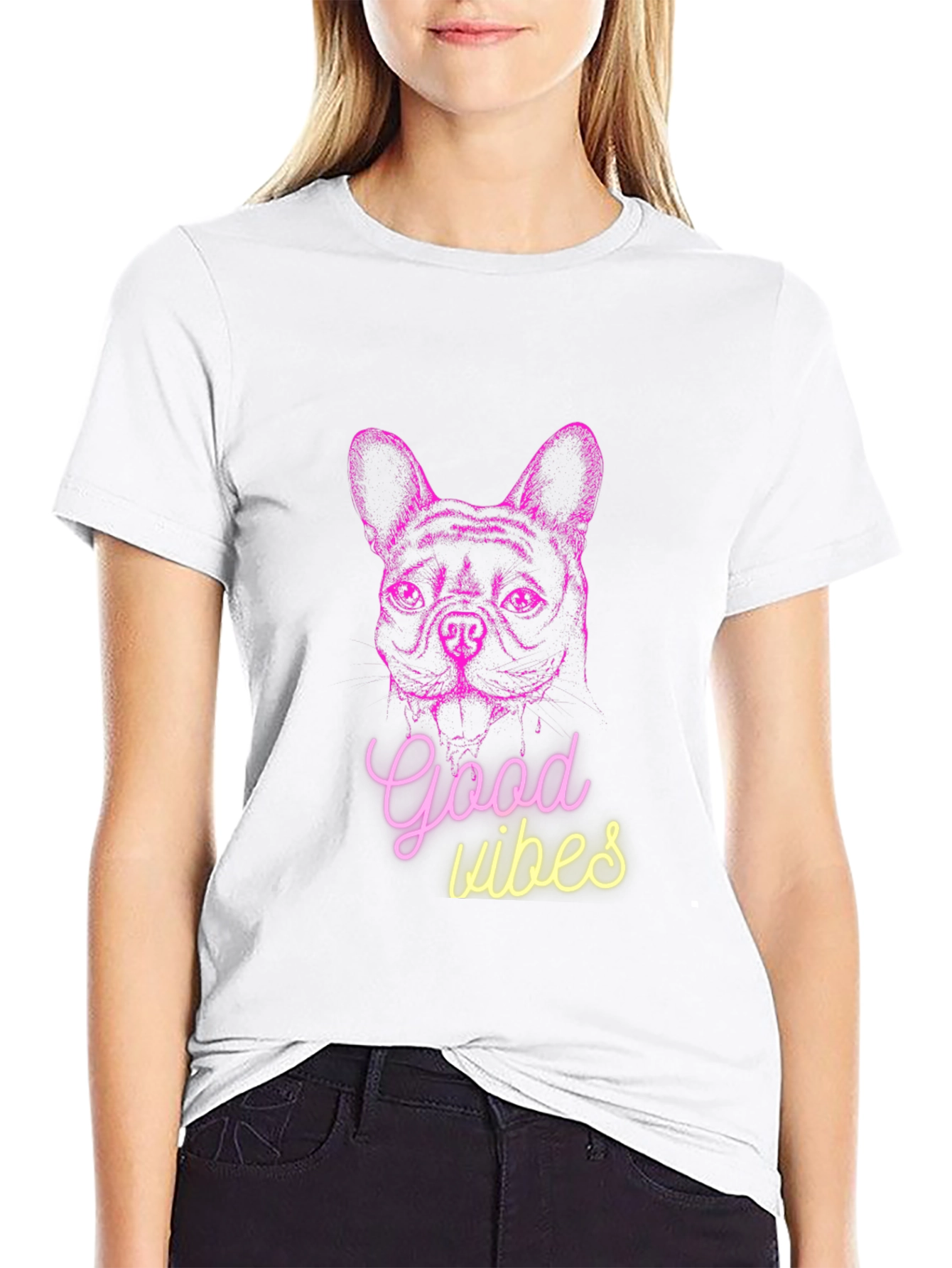 Good Vibes Dog Graphic T-Shirt