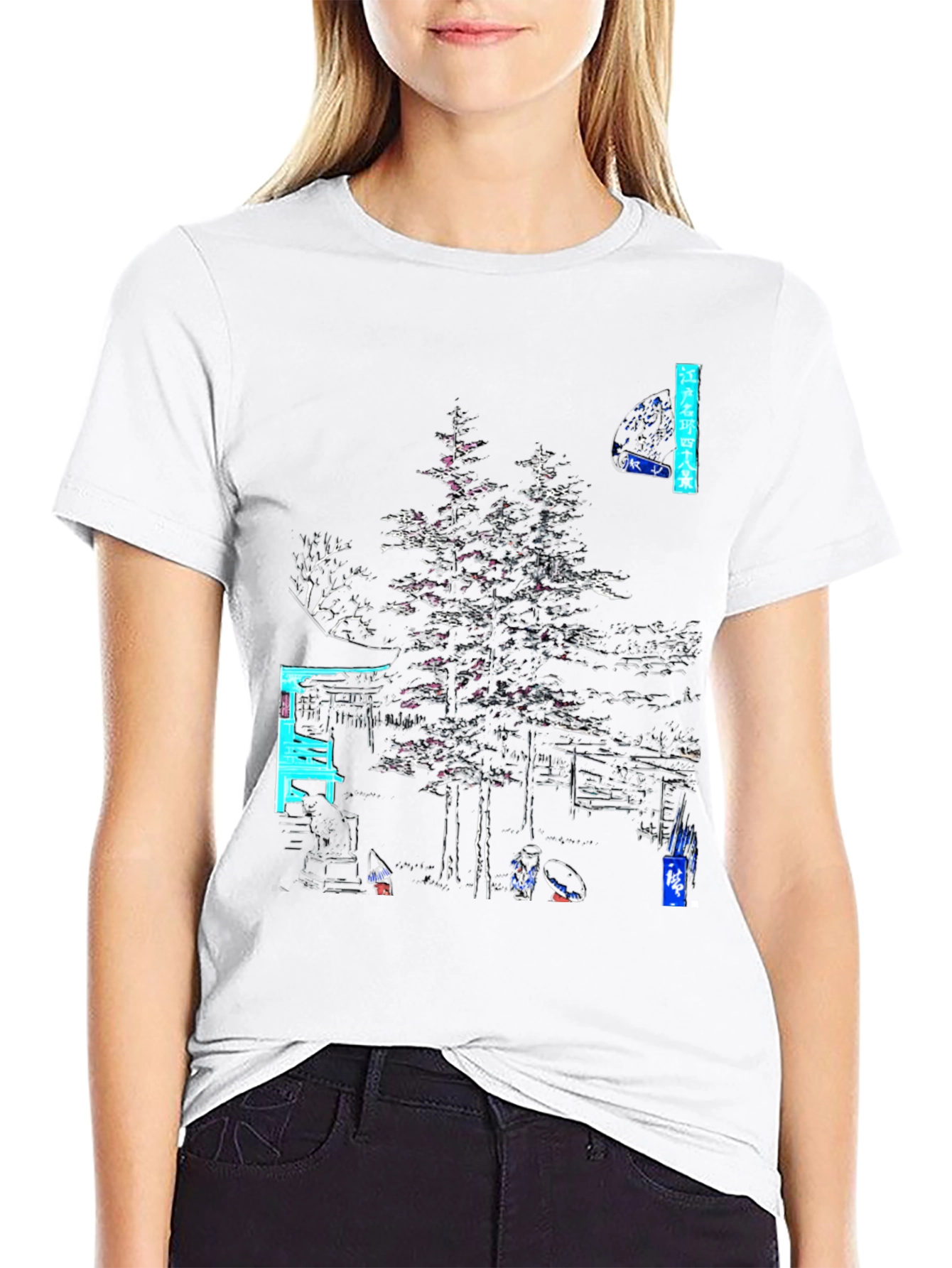Japanese Art Graphic Tee - Black Cotton Shirt