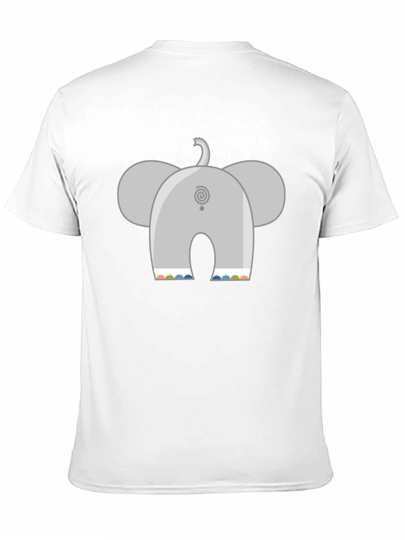 Elephant Back Print Black T-Shirt