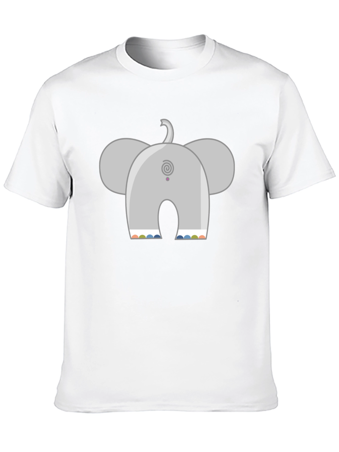 Elephant Back Print Black T-Shirt