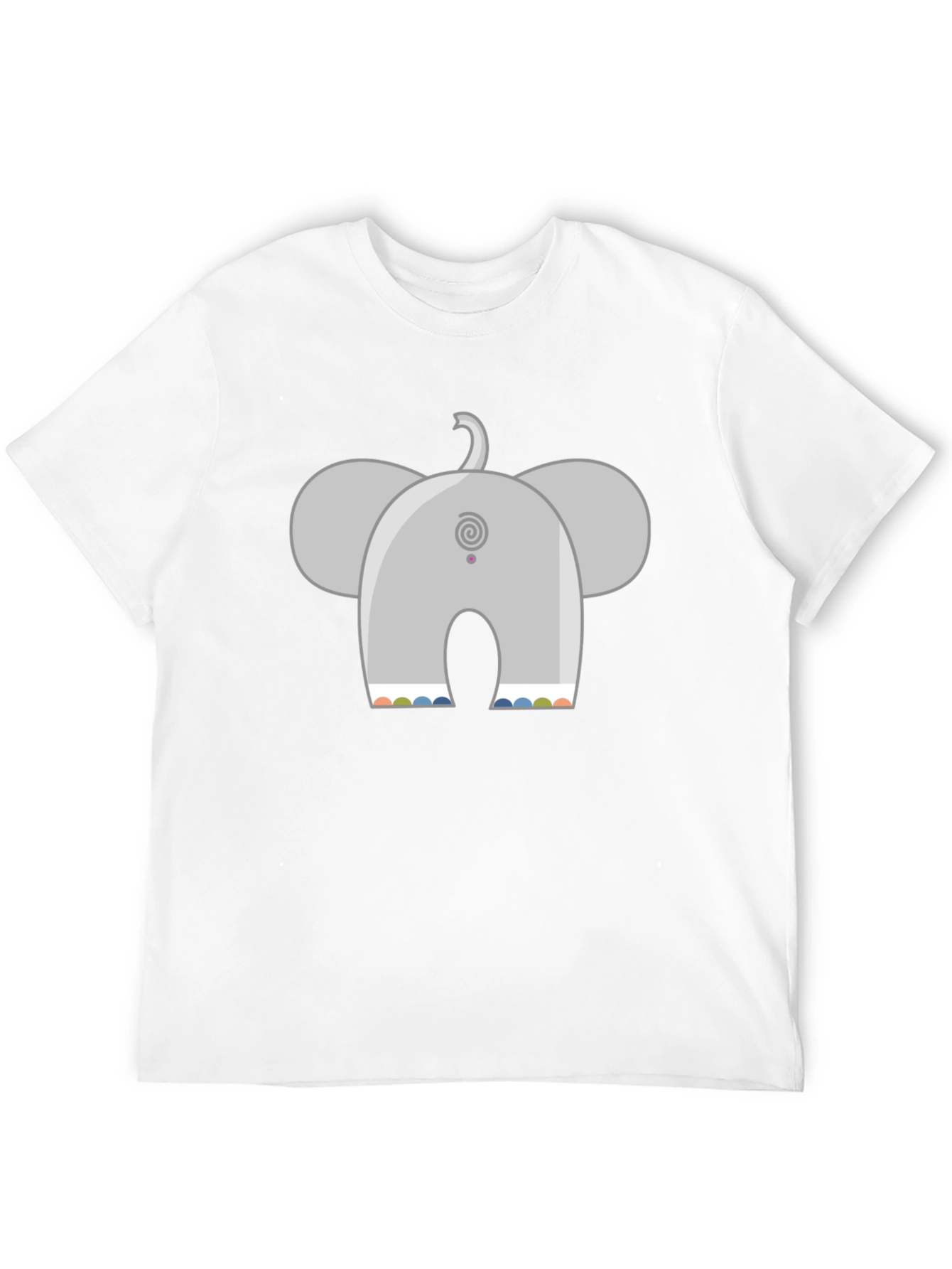 Elephant Back Print Black T-Shirt