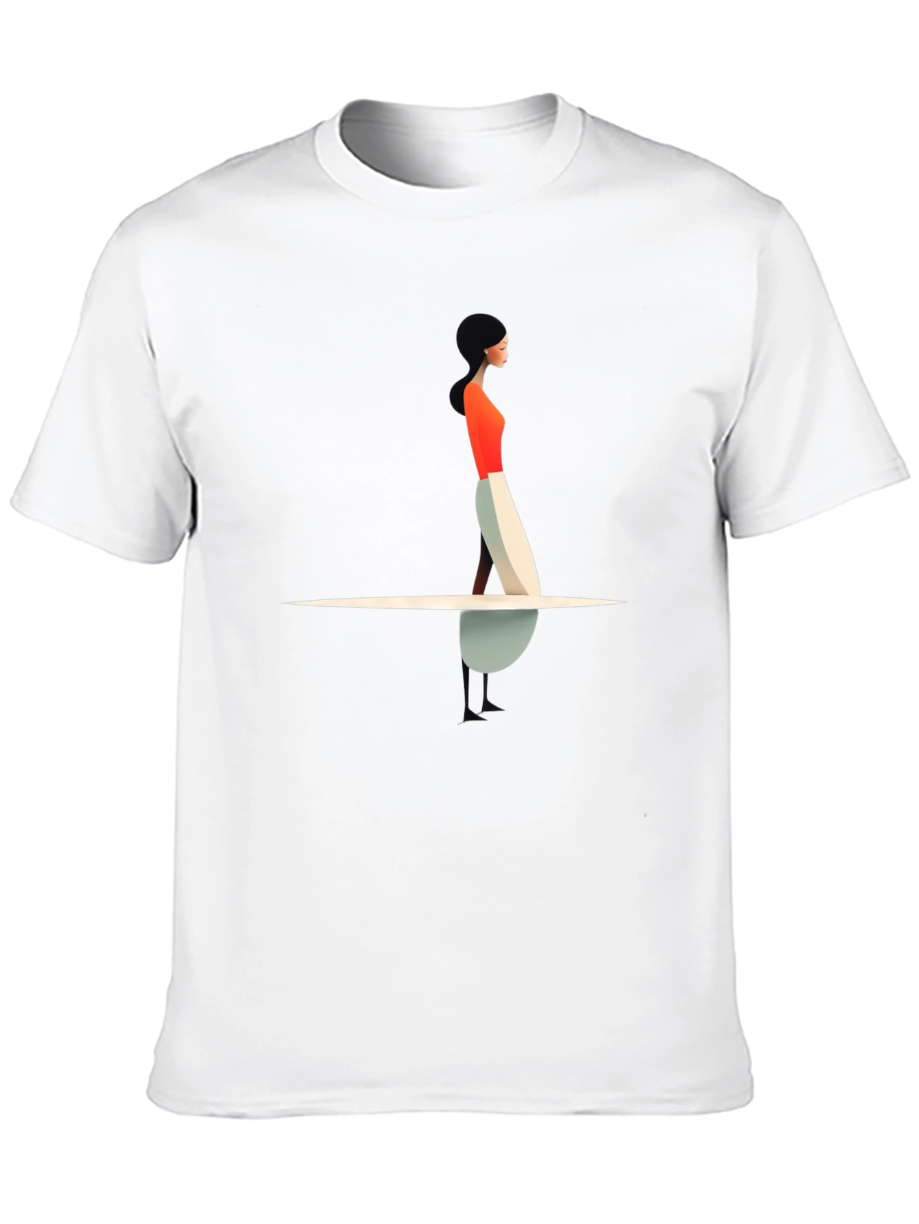 Modern Art Womans Silhouette Black Tee