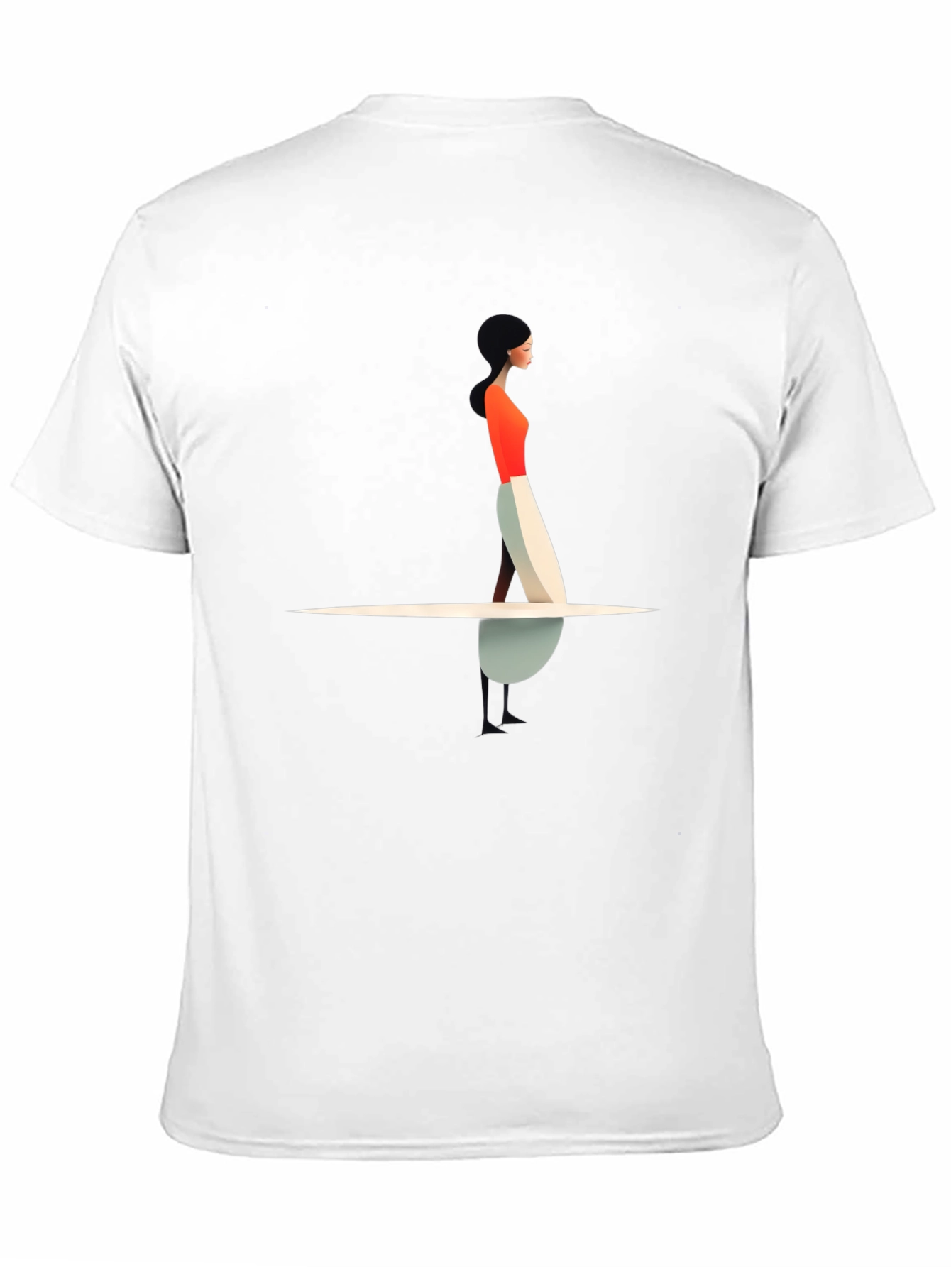 Modern Art Womans Silhouette Black Tee
