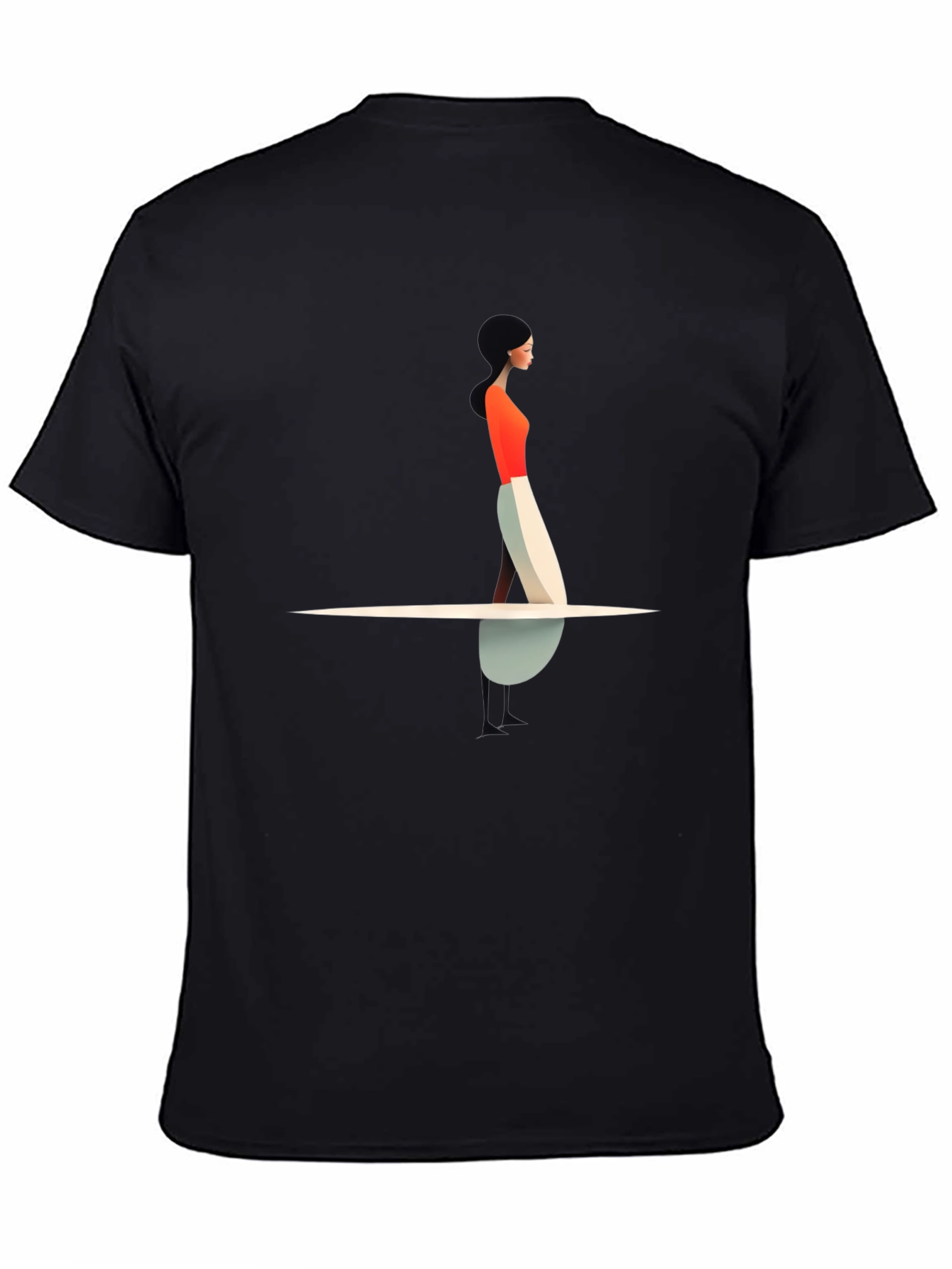 Modern Art Womans Silhouette Black Tee