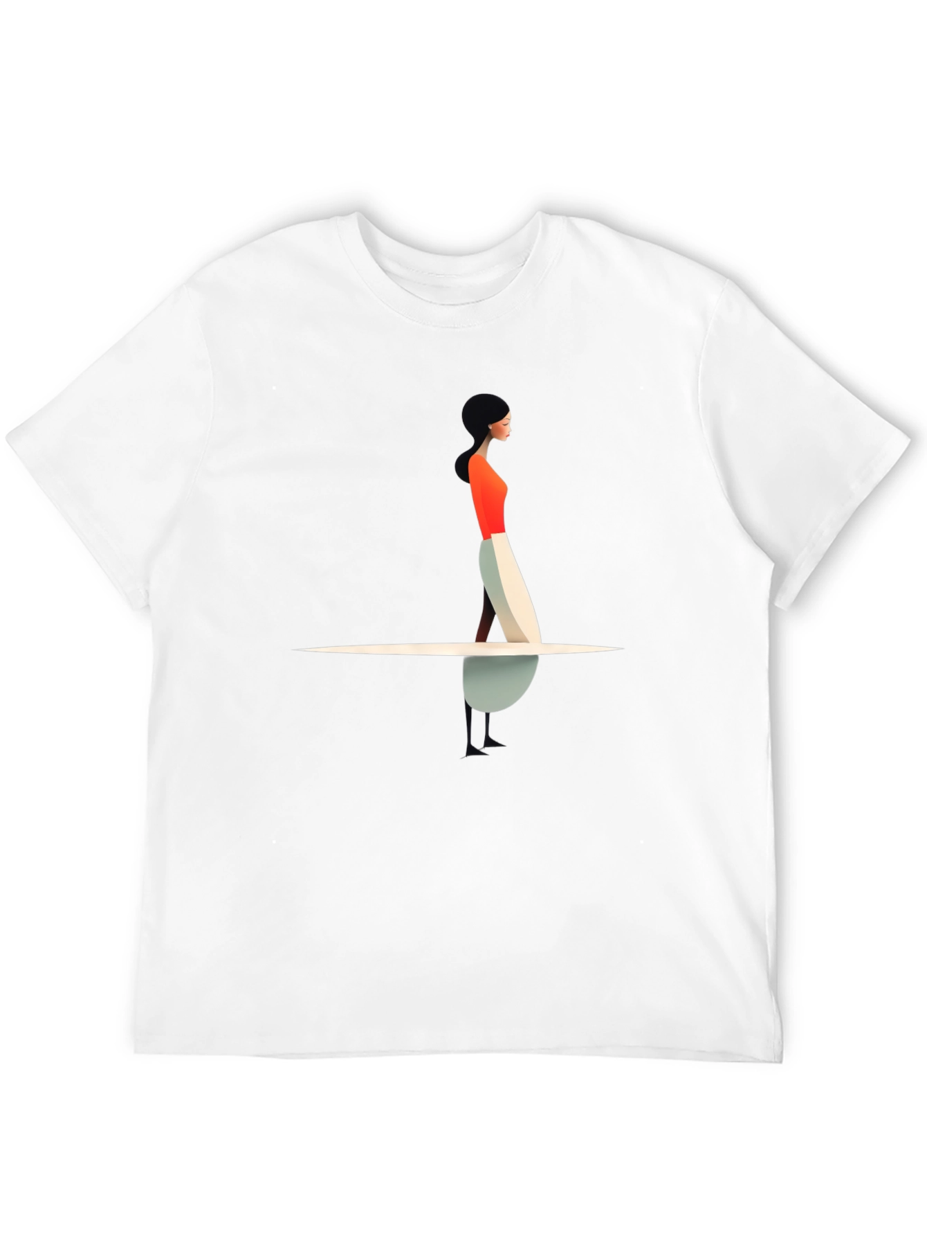 Modern Art Womans Silhouette Black Tee