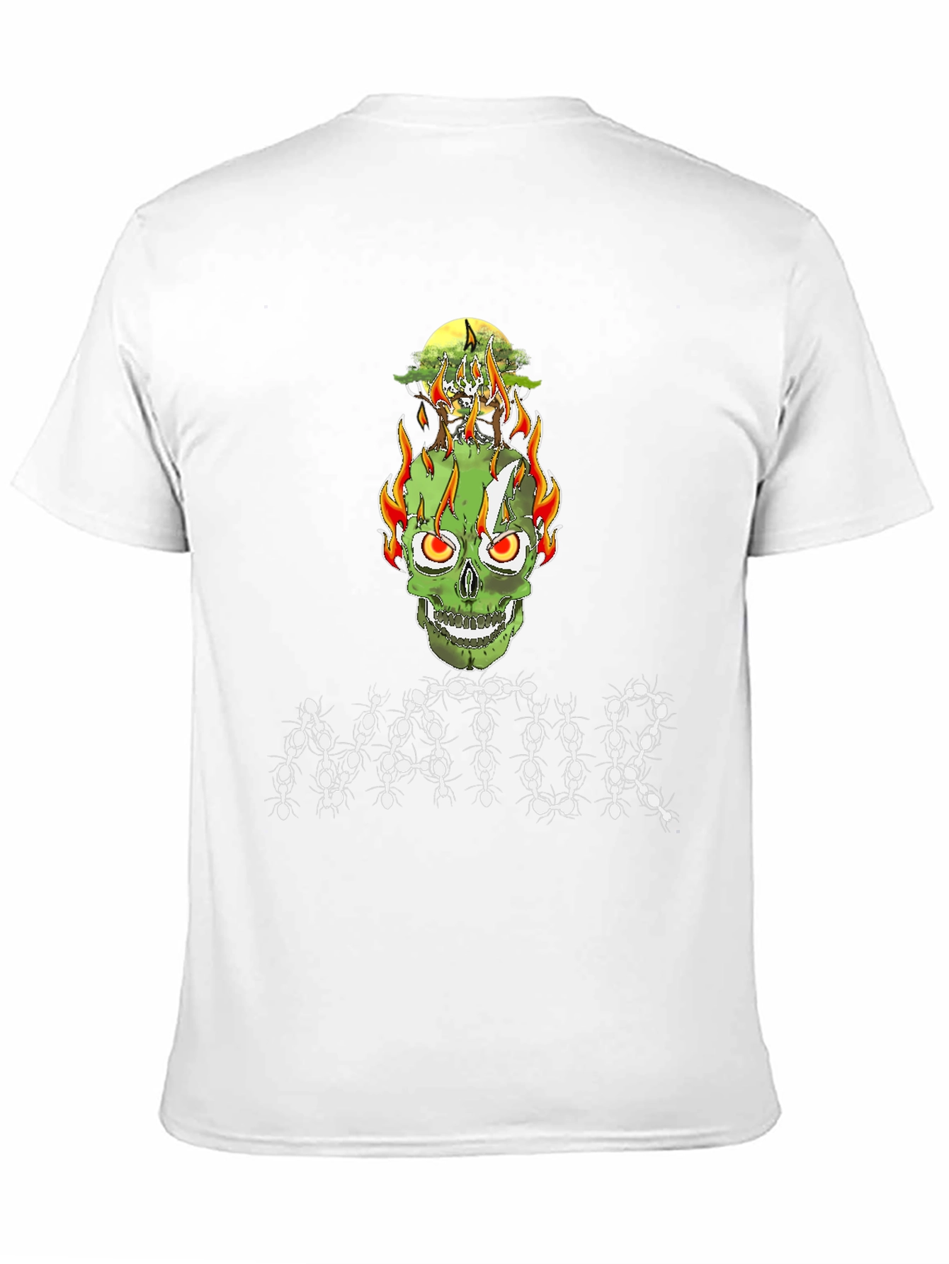Nature Inspired Skull Graphic Tee - Unique Design