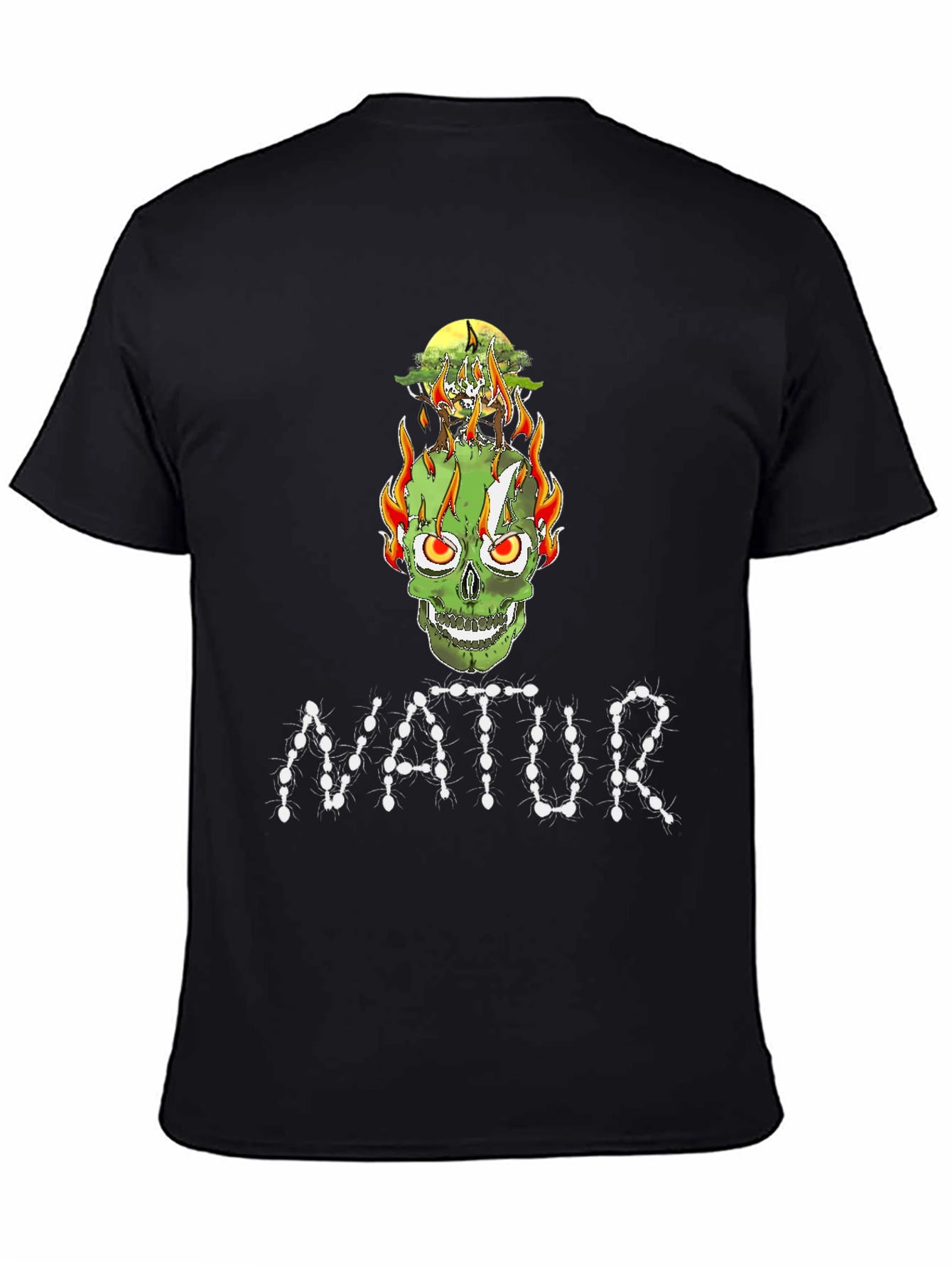 Nature Inspired Skull Graphic Tee - Unique Design