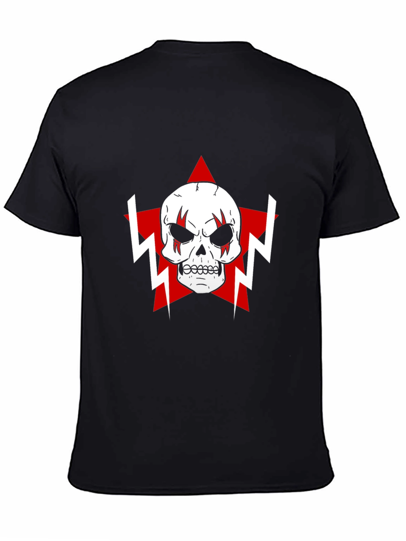 Skull Star Graphic T-Shirt - Black