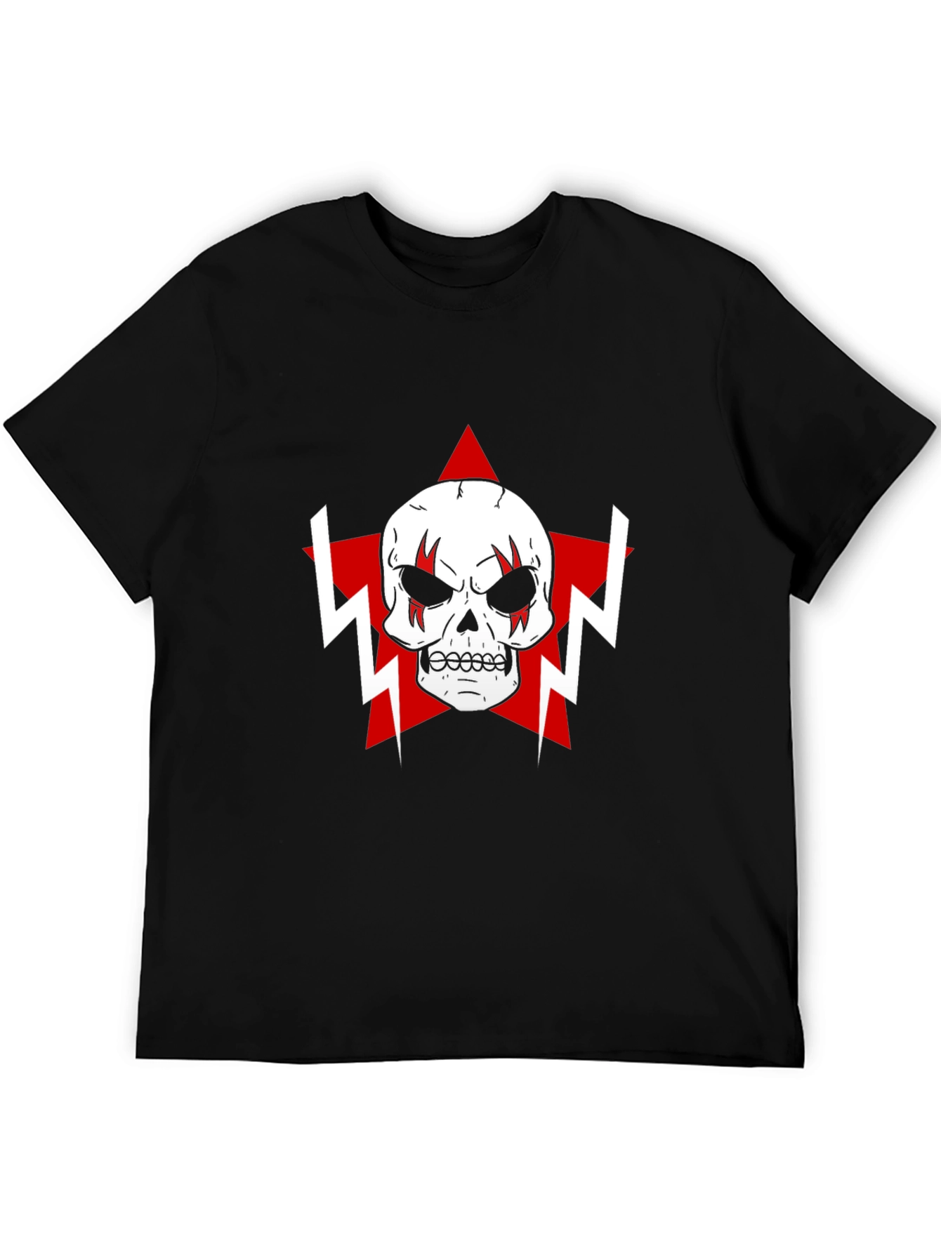 Skull Star Graphic T-Shirt - Black