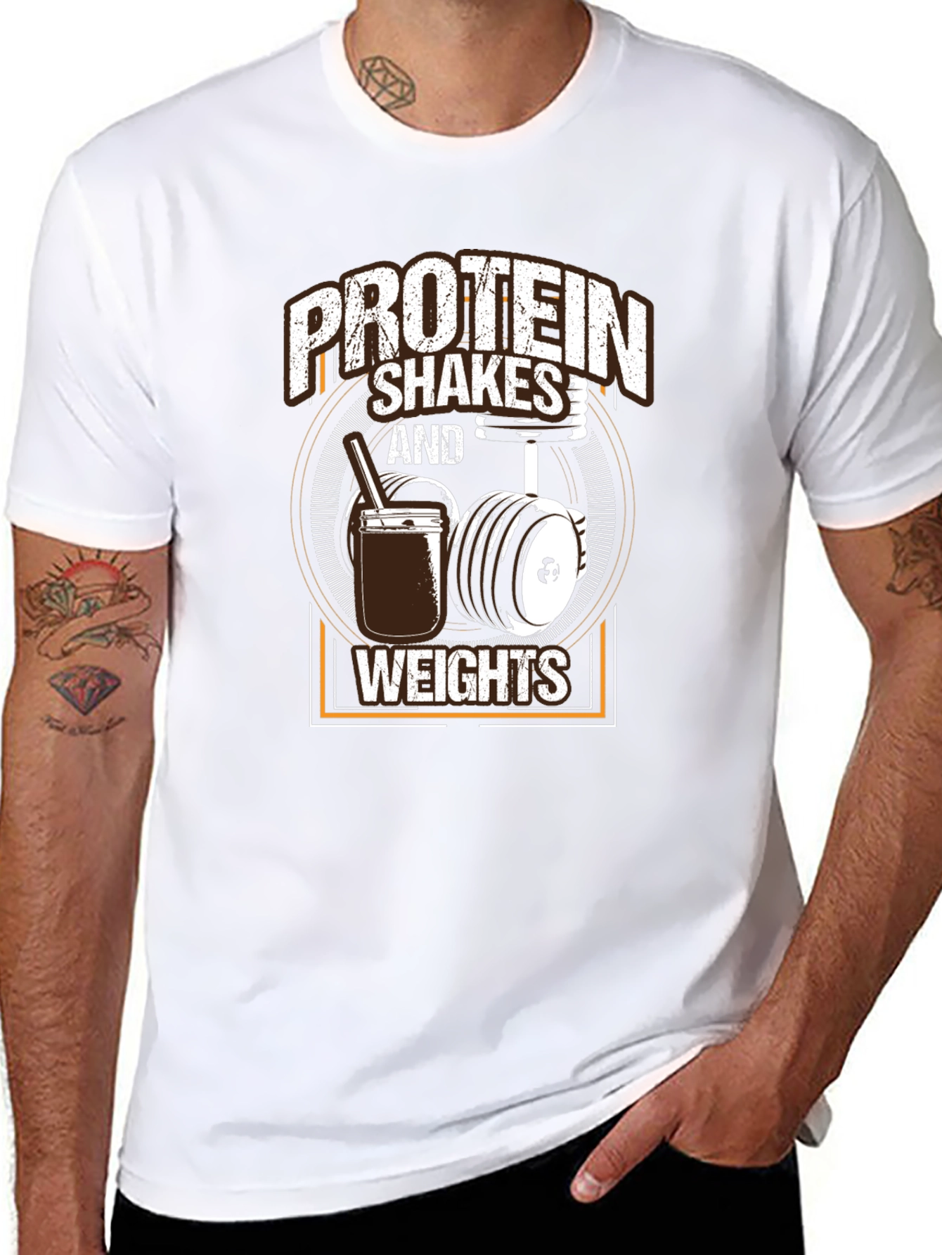 Protein Shakes & Weights Graphic Tee
