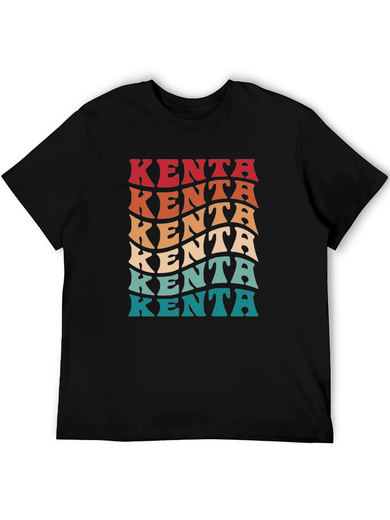 Retro Kenta Graphic Tee - Black Cotton Blend