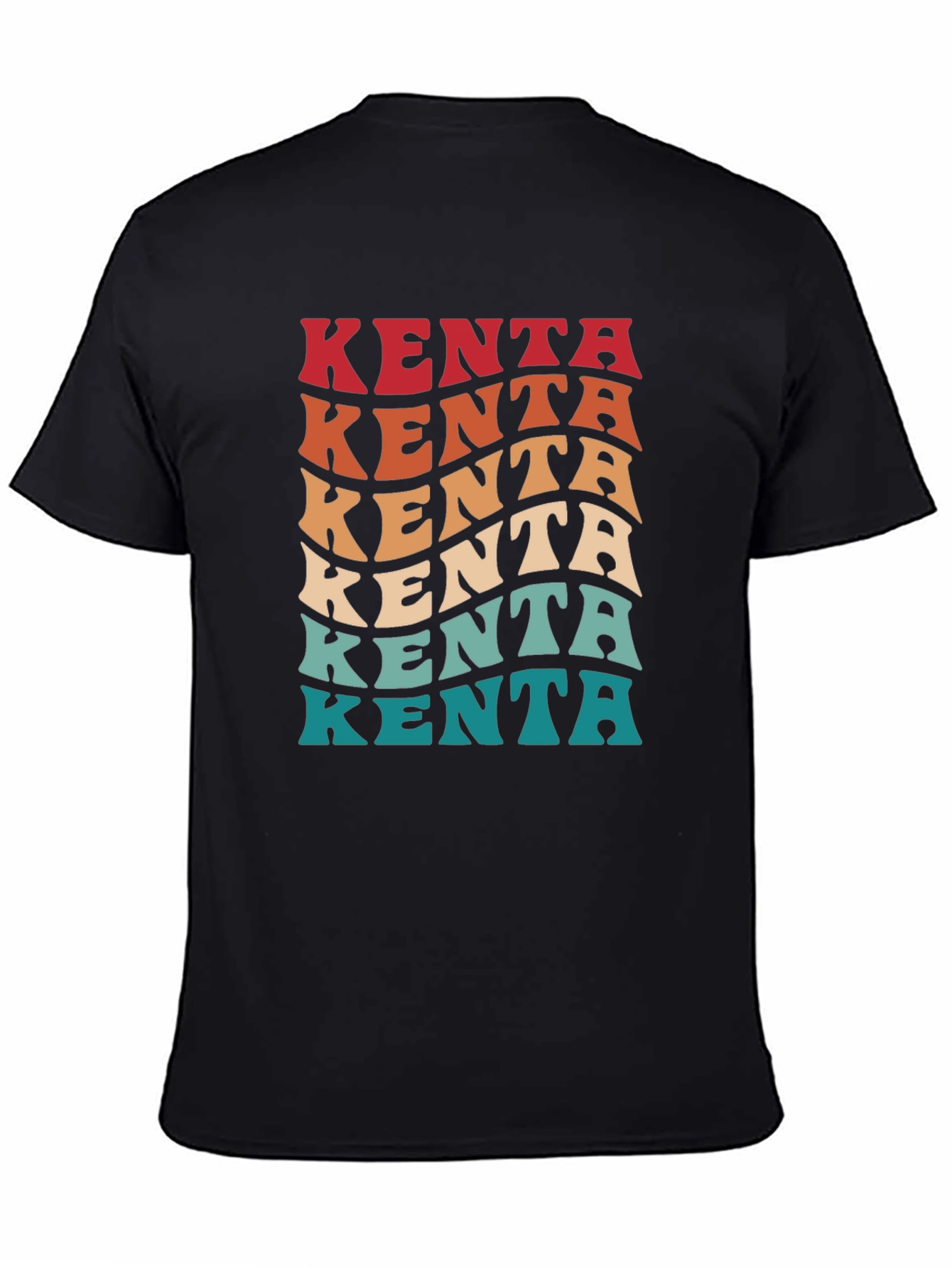 Retro Kenta Graphic Tee - Black Cotton Blend