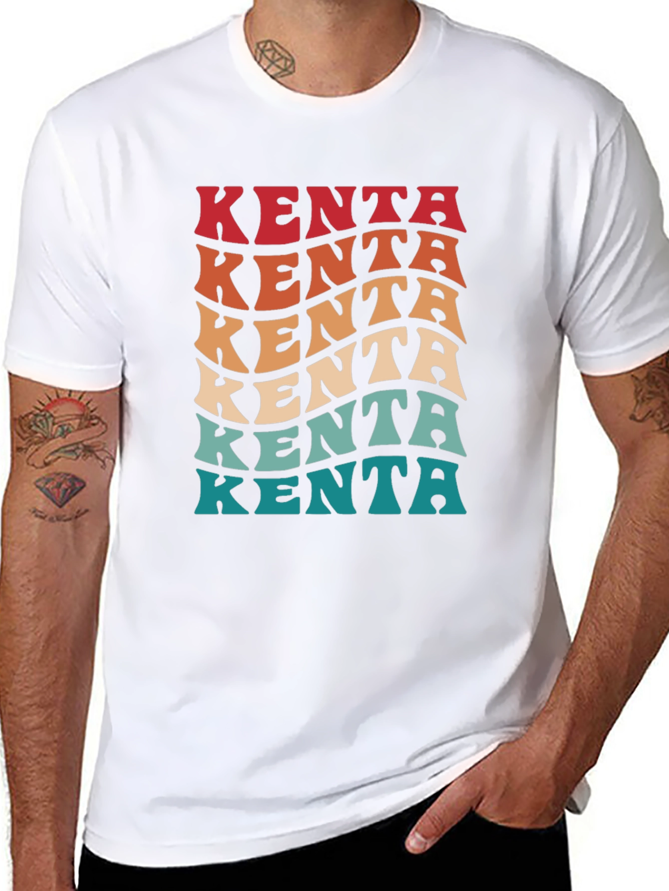 Retro Kenta Graphic Tee - Black Cotton Blend