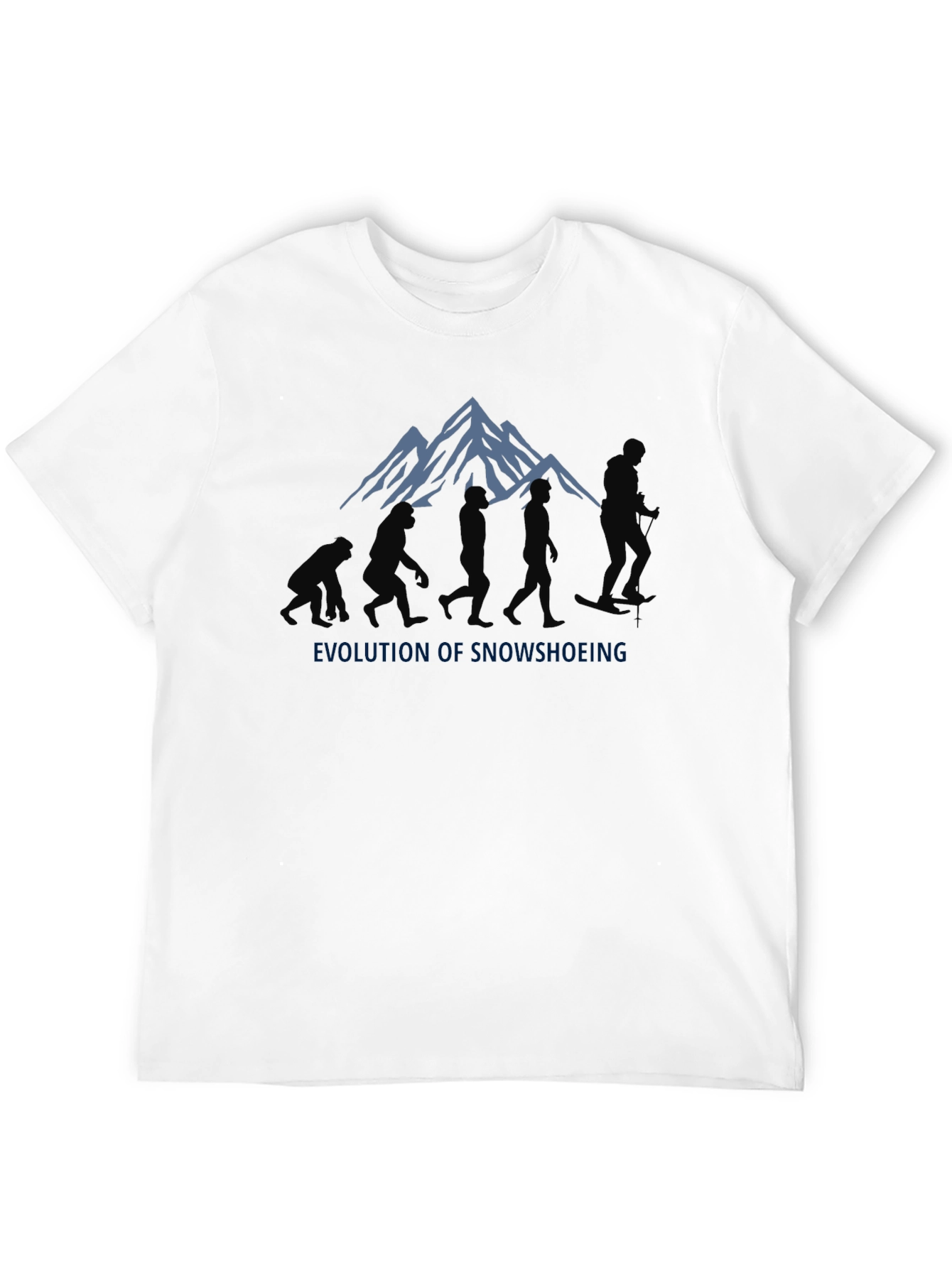Evolution of Snowshoeing Black Graphic Tee