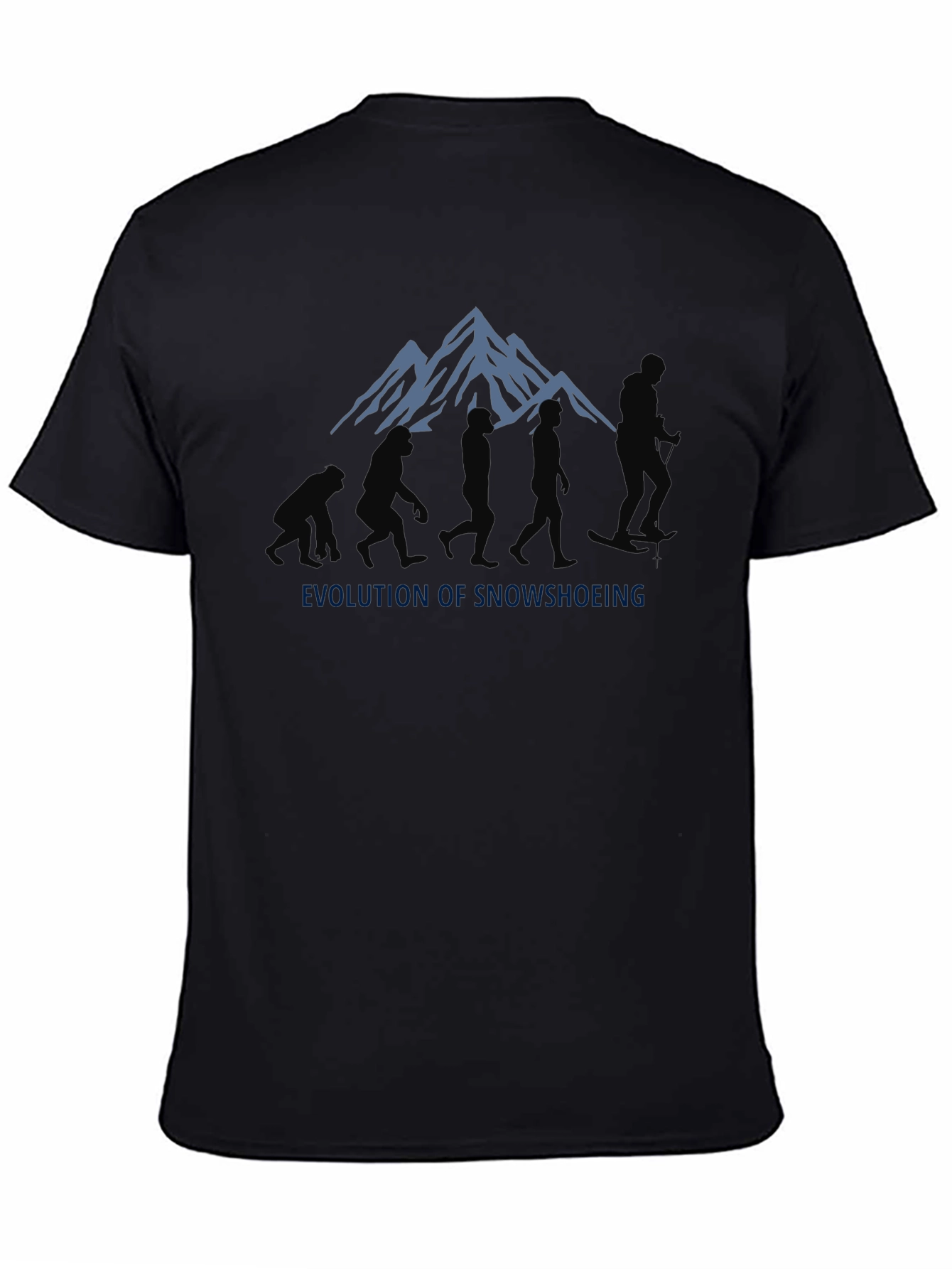 Evolution of Snowshoeing Black Graphic Tee