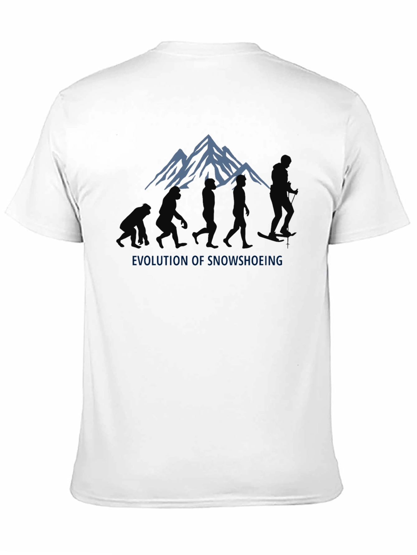 Evolution of Snowshoeing Black Graphic Tee