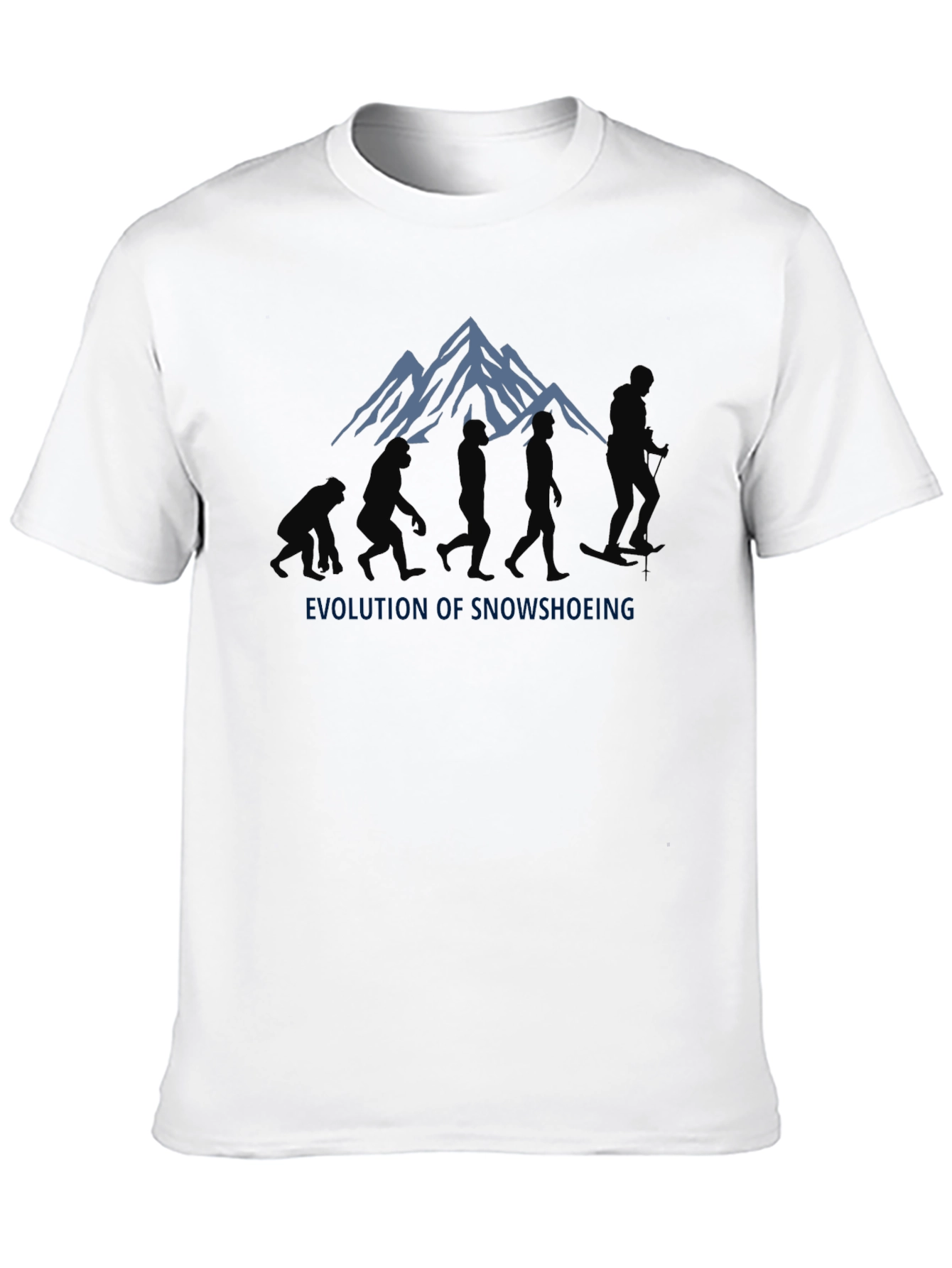 Evolution of Snowshoeing Black Graphic Tee