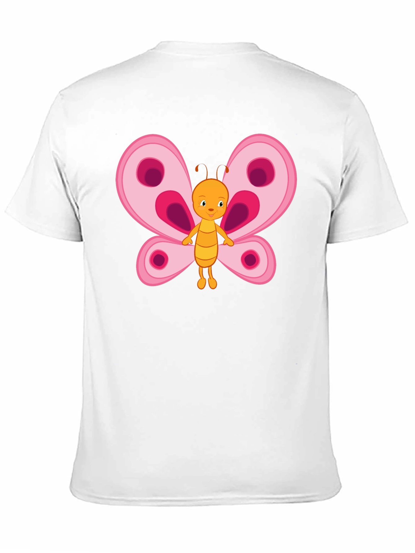 Cute Cartoon Butterfly Graphic Tee - Black