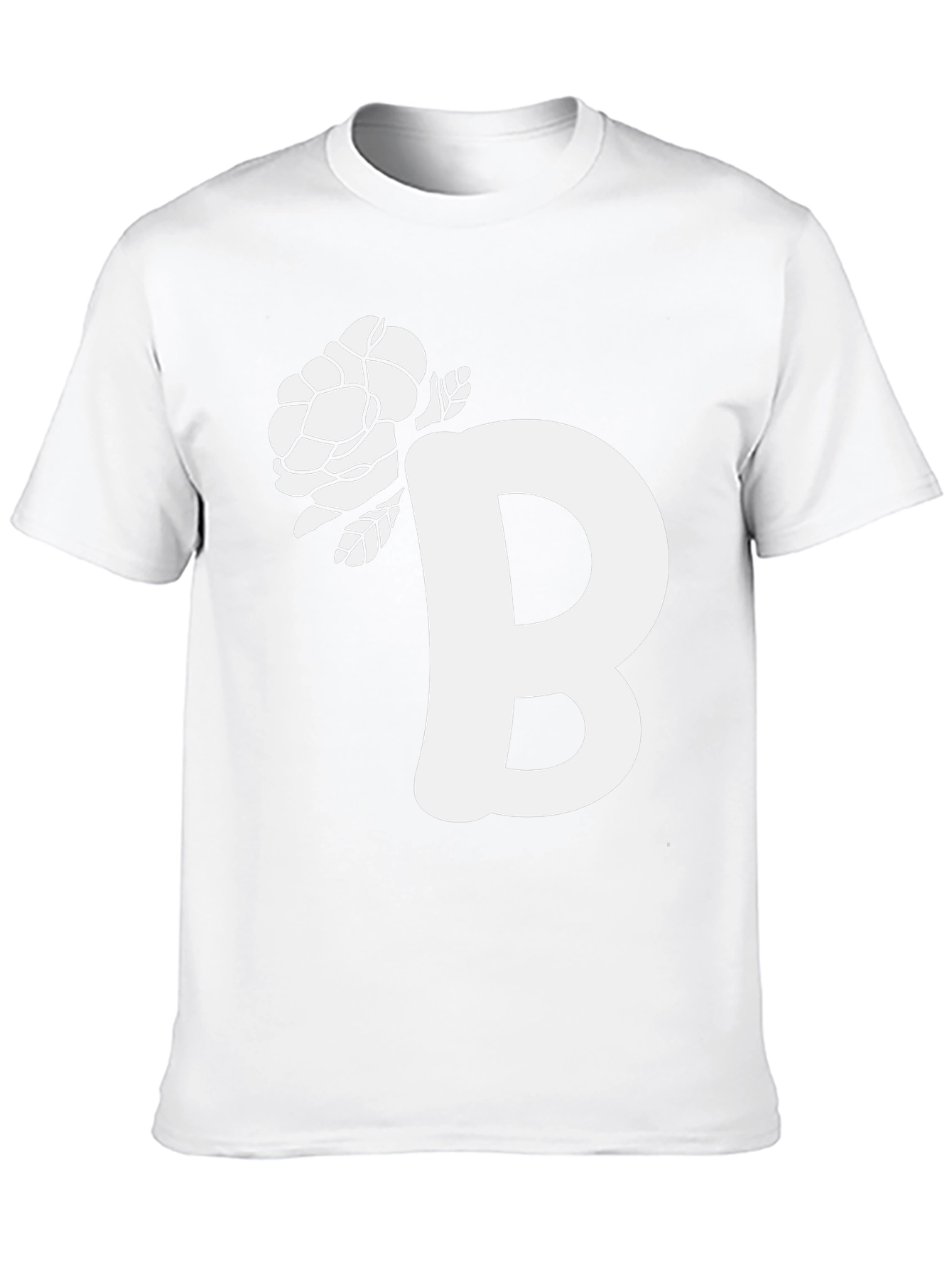 Floral Initial B Black T-Shirt