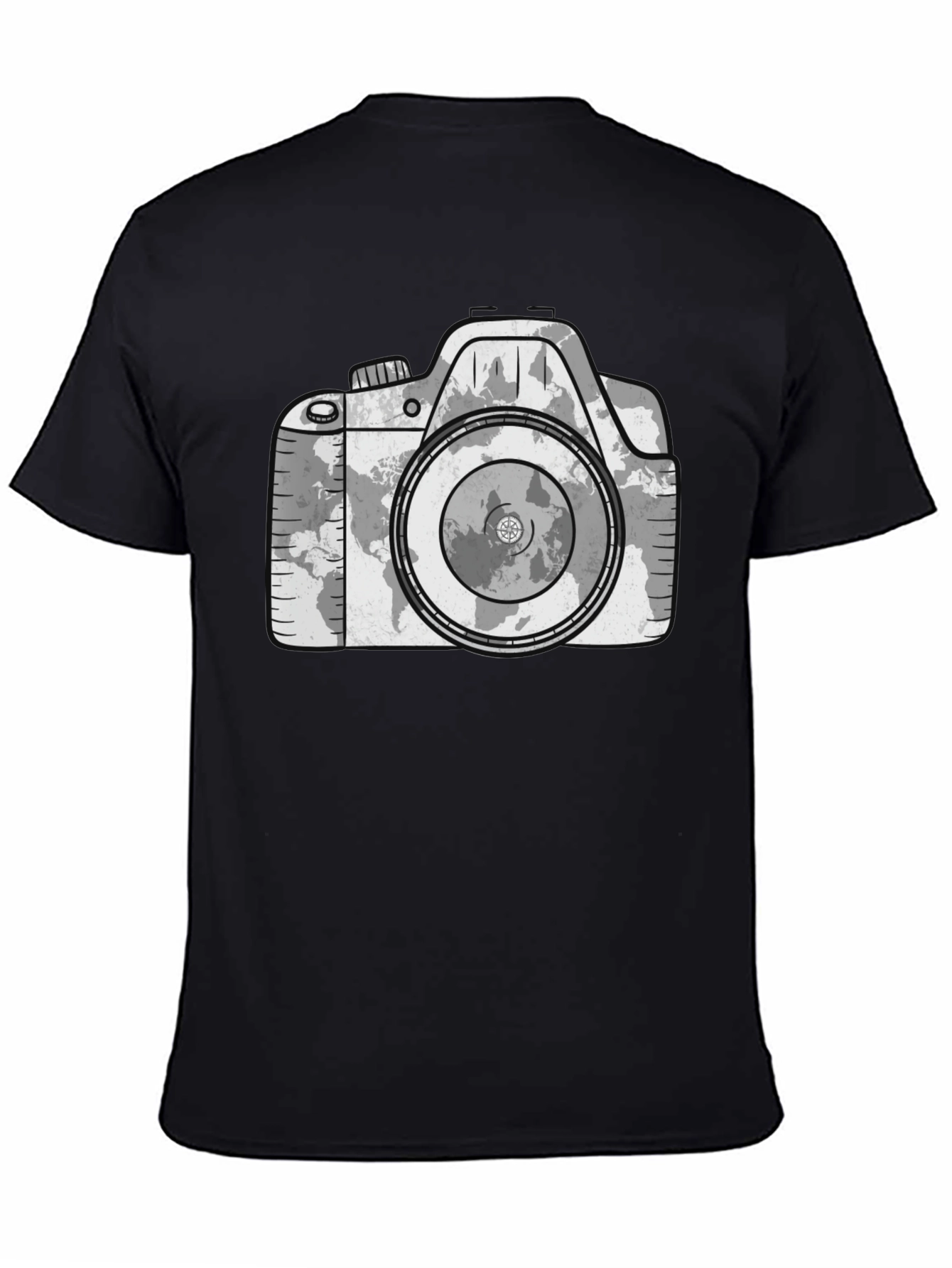 Camera World Map Graphic T-Shirt
