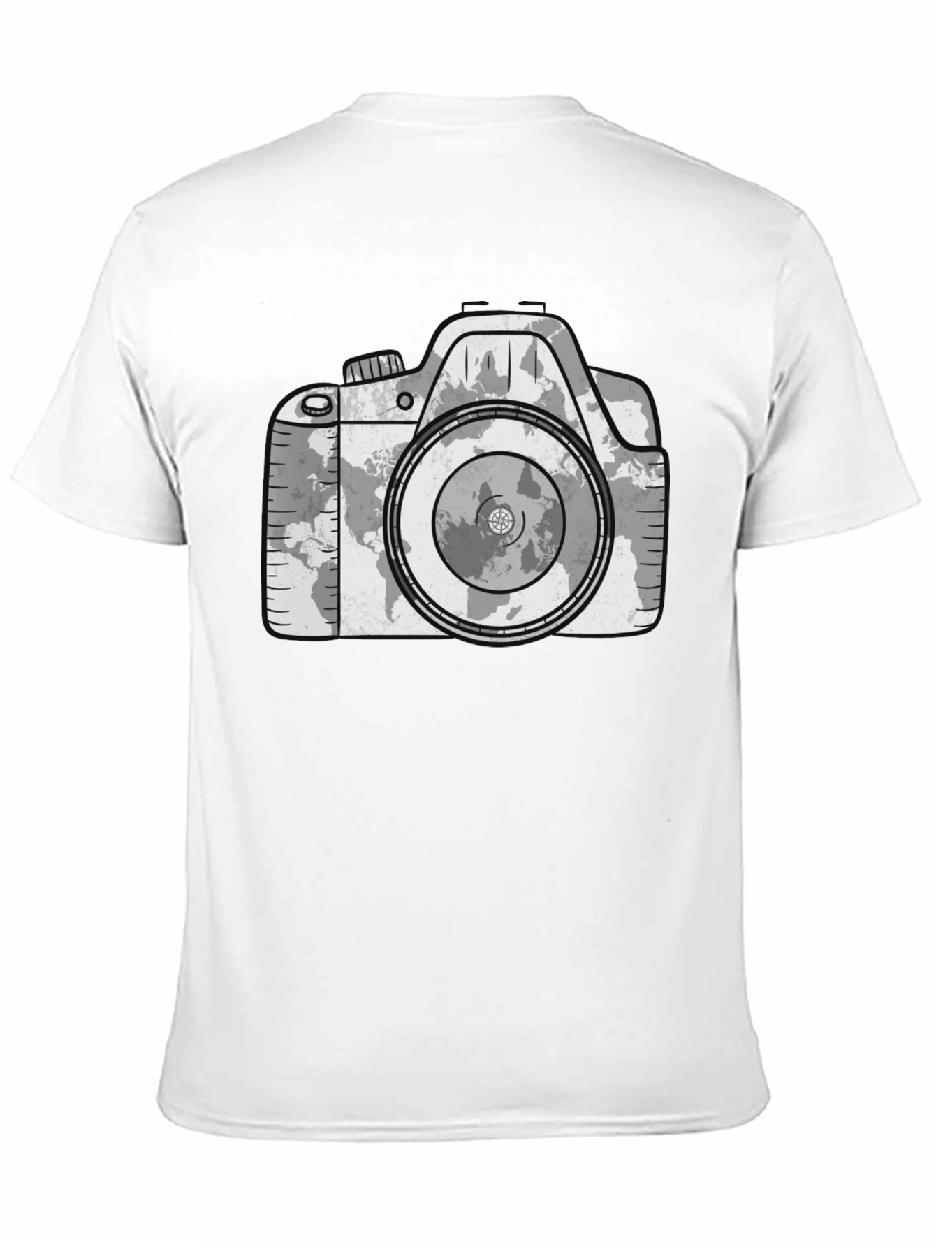 Camera World Map Graphic T-Shirt