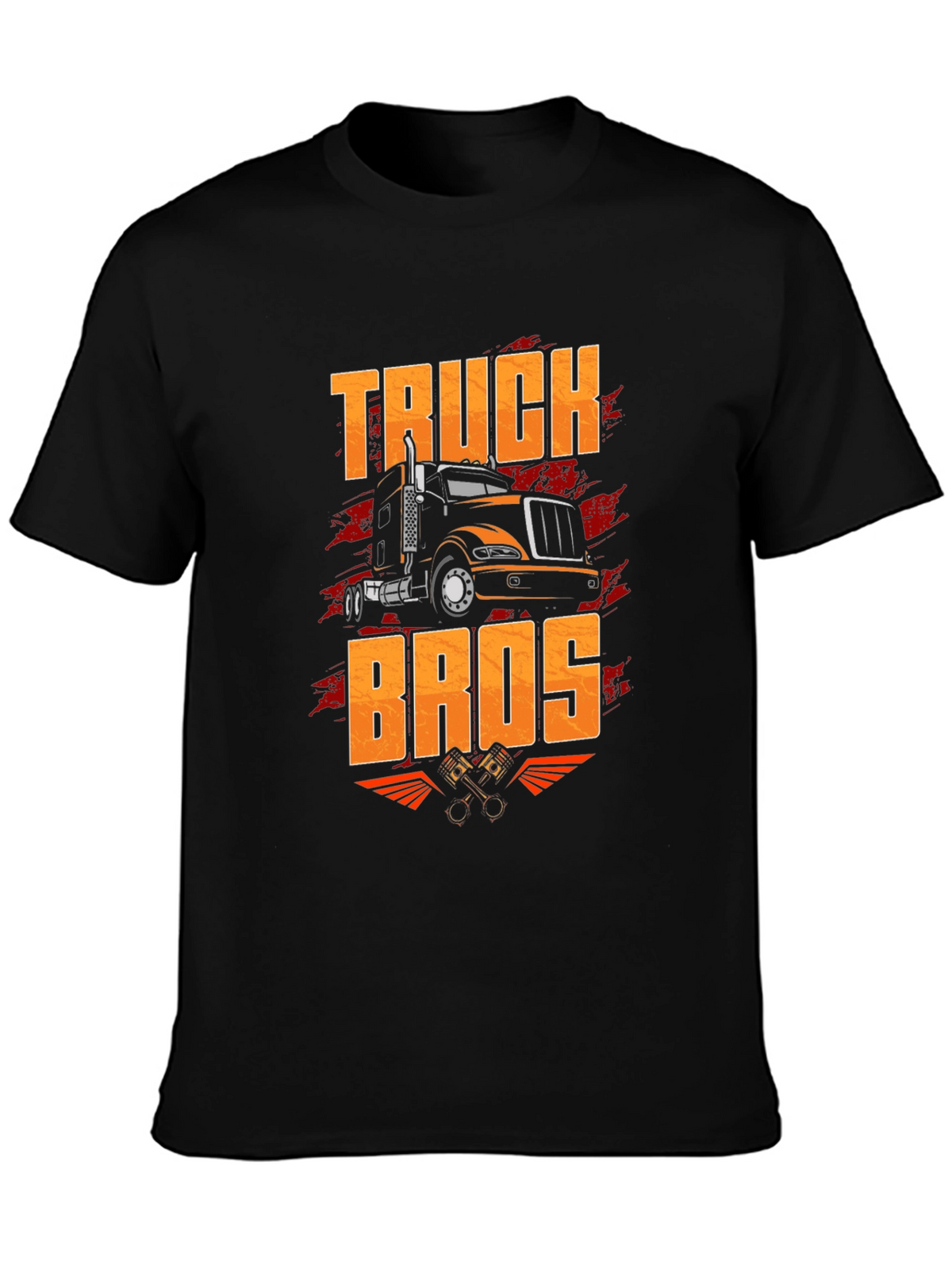 Truck Bros Graphic Tee - Black Crew Neck T-Shirt