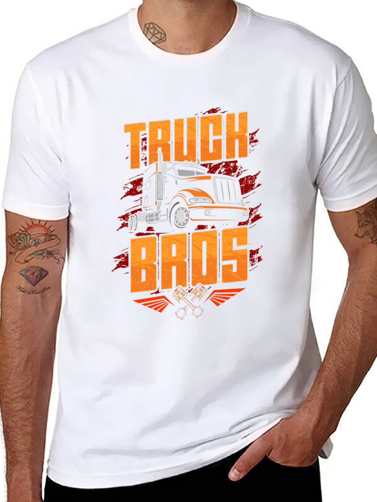 Truck Bros Graphic Tee - Black Crew Neck T-Shirt