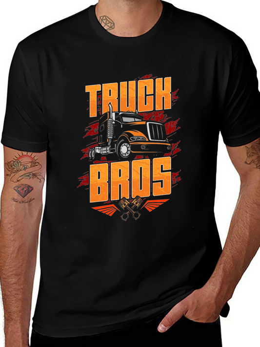 Truck Bros Graphic Tee - Black Crew Neck T-Shirt