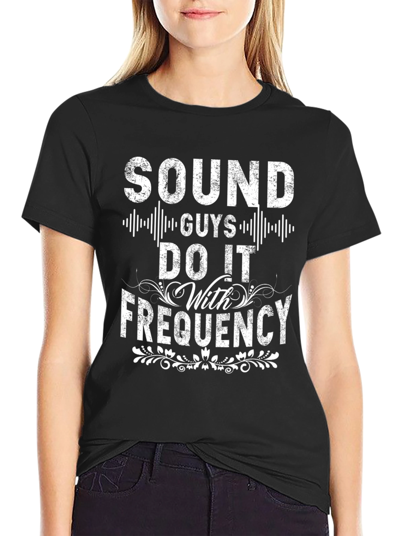 Sound Guys Do It With Frequency Black T-Shirt