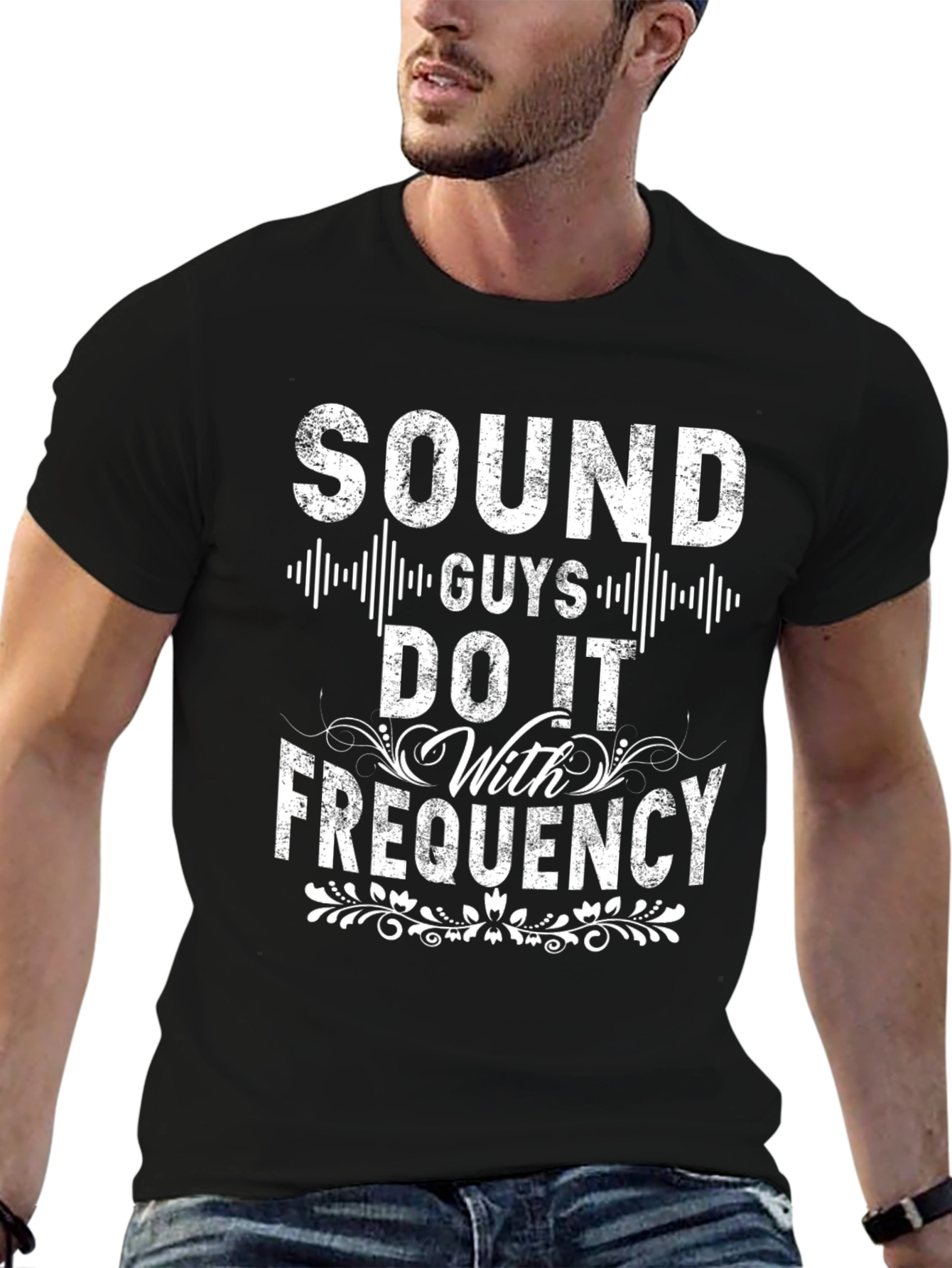 Sound Guys Do It With Frequency Black T-Shirt