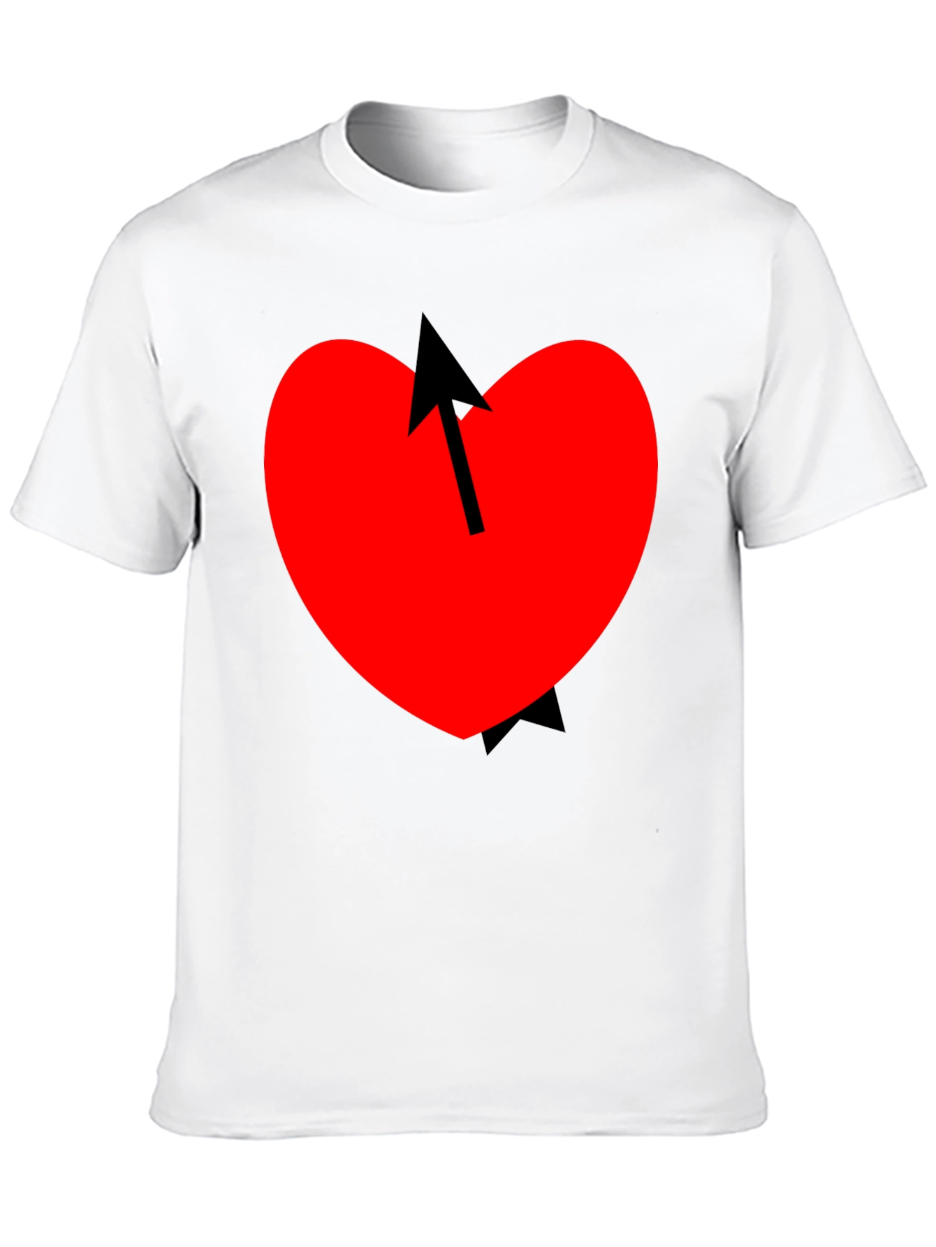 Heart Arrow Graphic Tee - Mens Casual Black T-Shirt