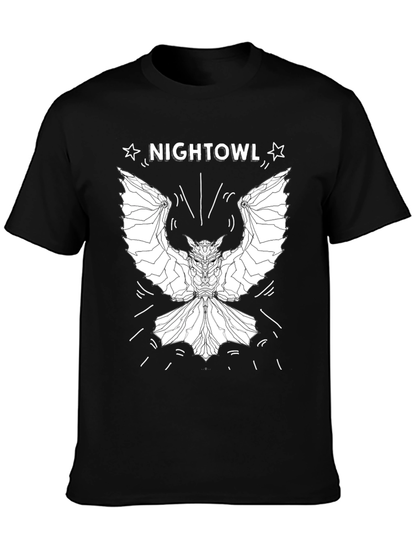 Nightowl Graphic Tee - Black Cotton