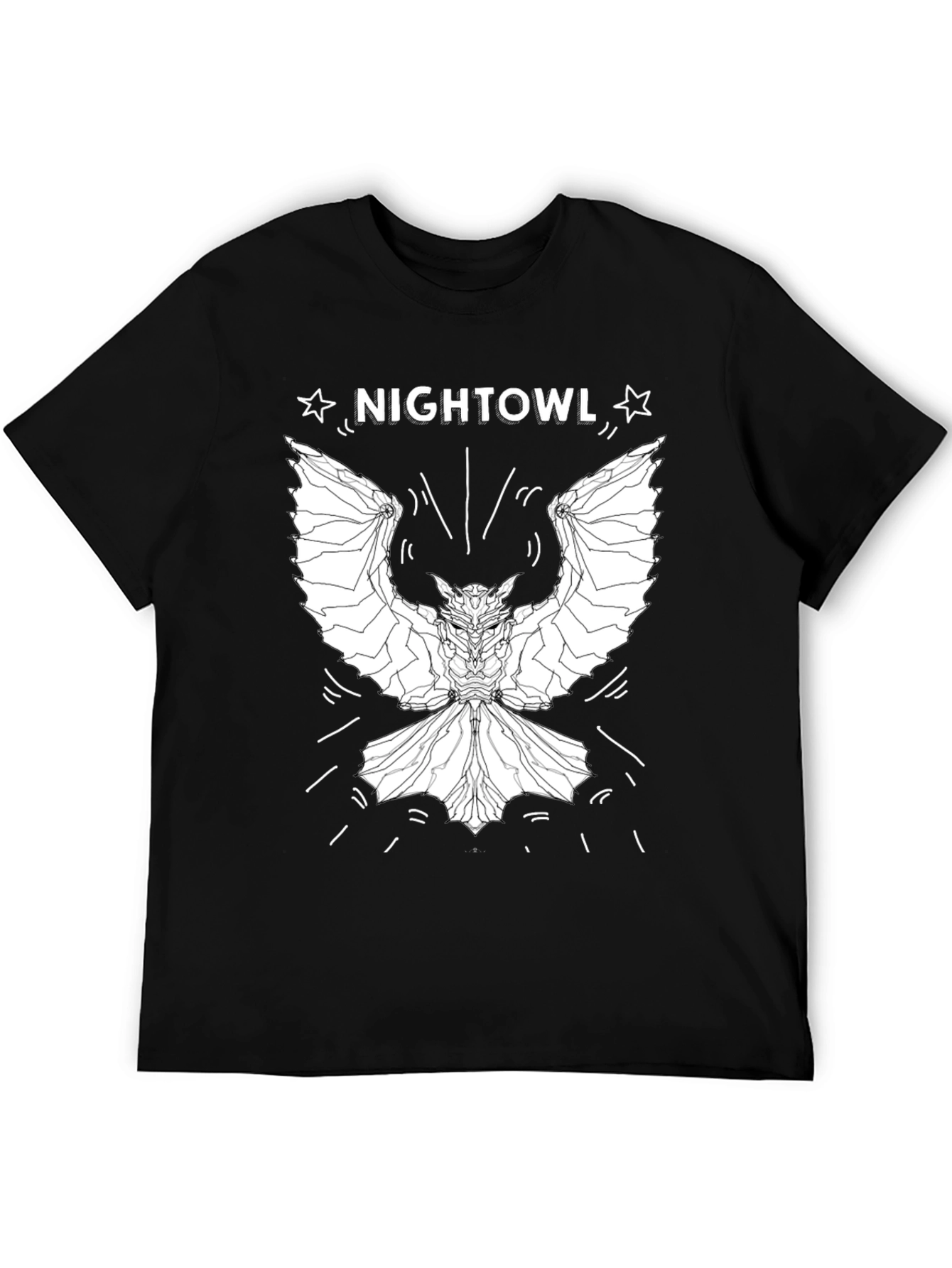Nightowl Graphic Tee - Black Cotton