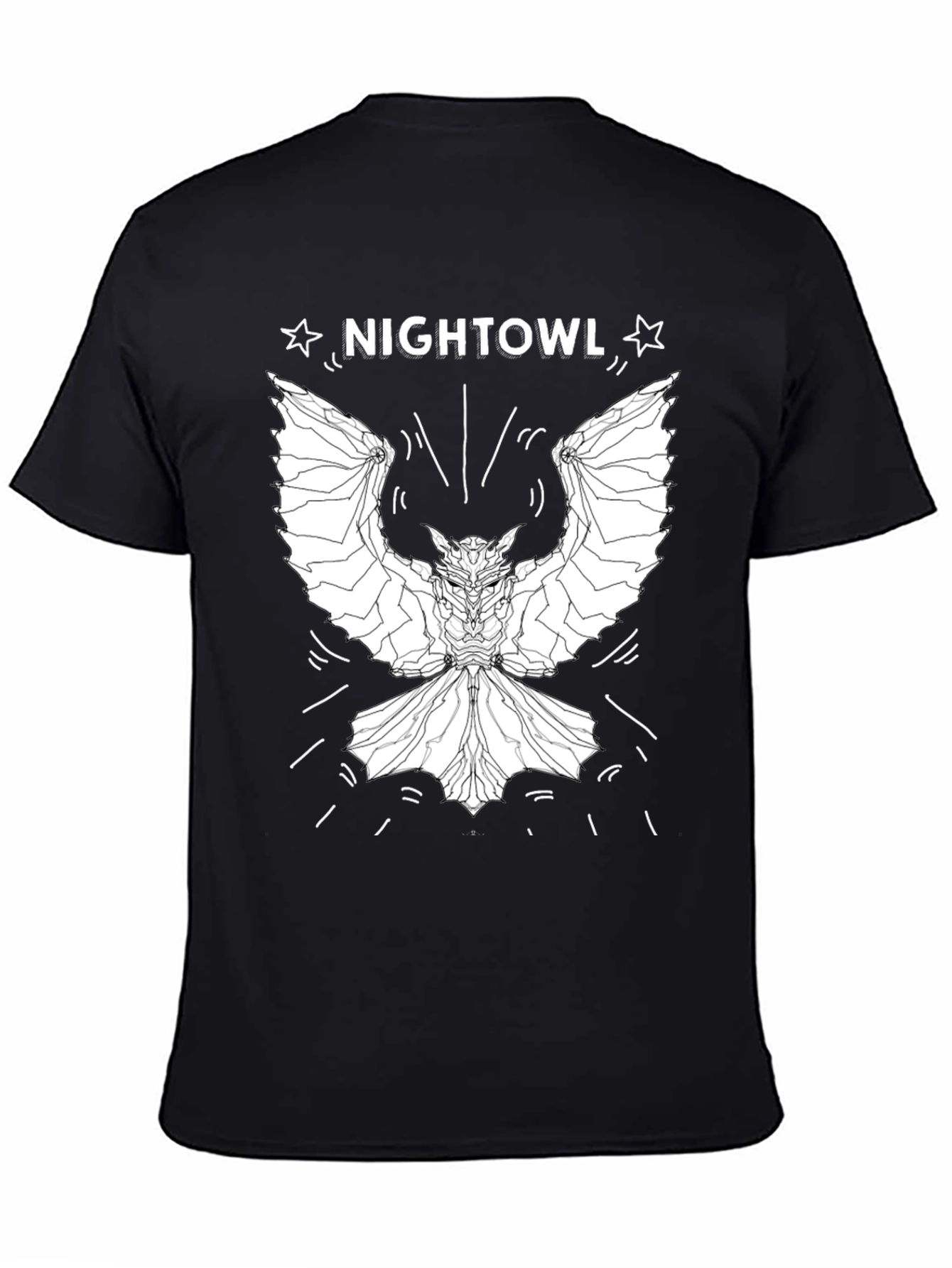 Nightowl Graphic Tee - Black Cotton