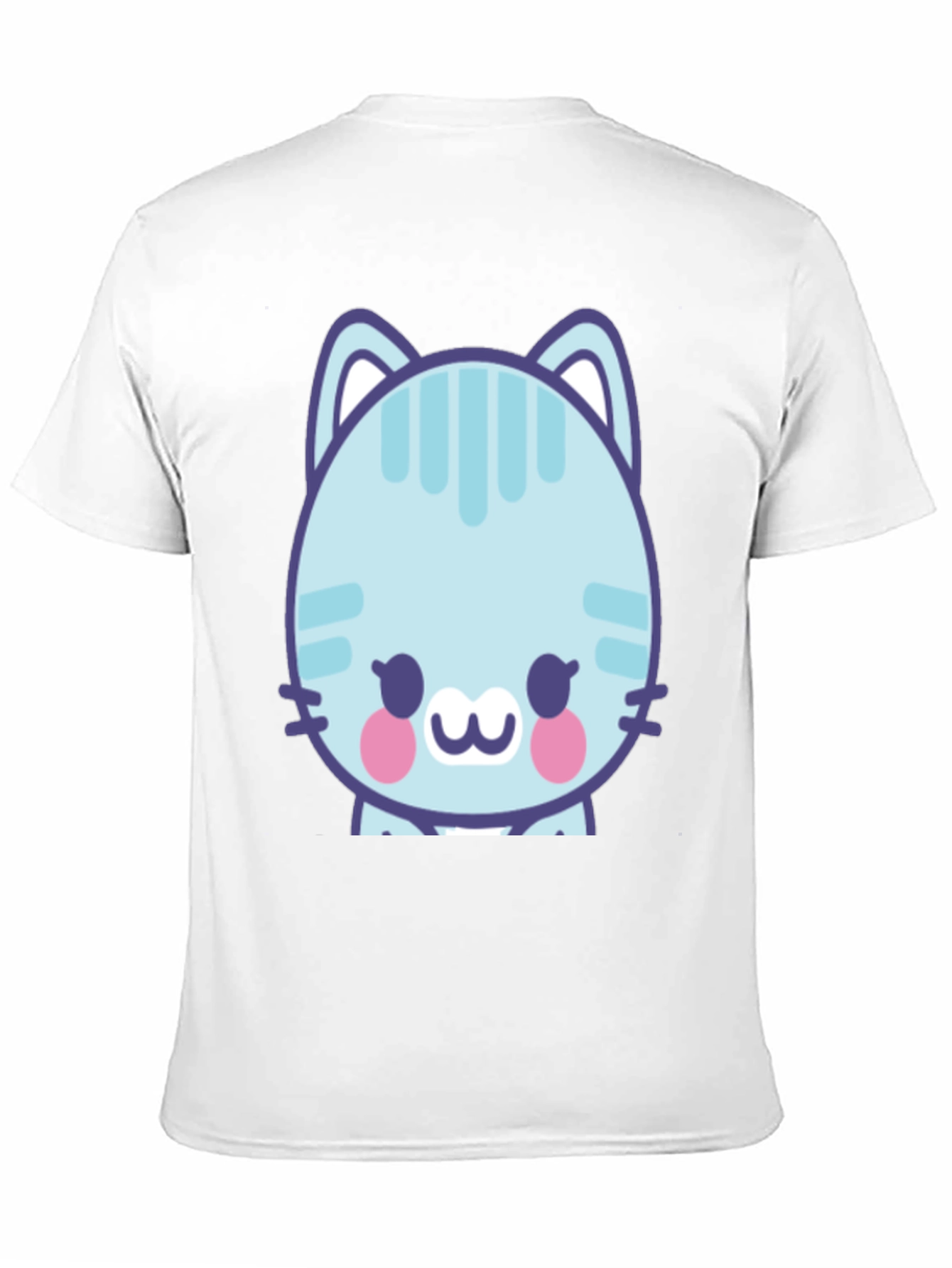 Cute Cartoon Cat Graphic T-Shirt - Black
