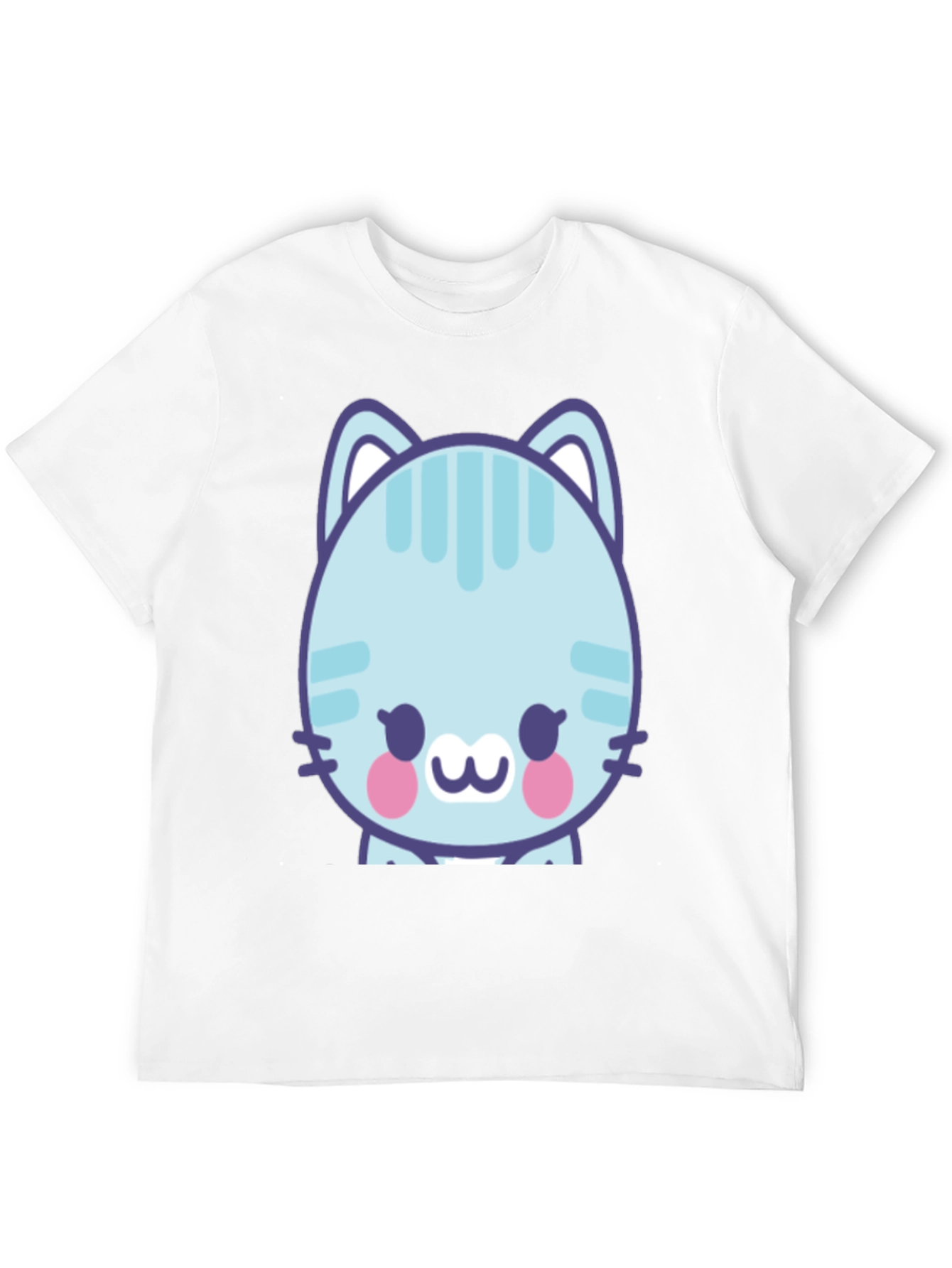 Cute Cartoon Cat Graphic T-Shirt - Black