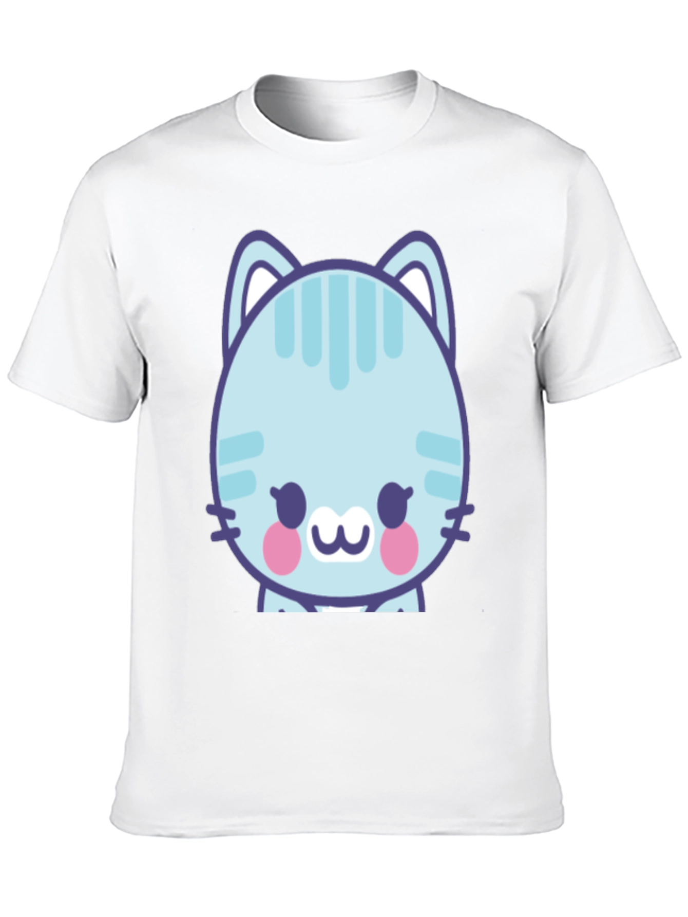 Cute Cartoon Cat Graphic T-Shirt - Black